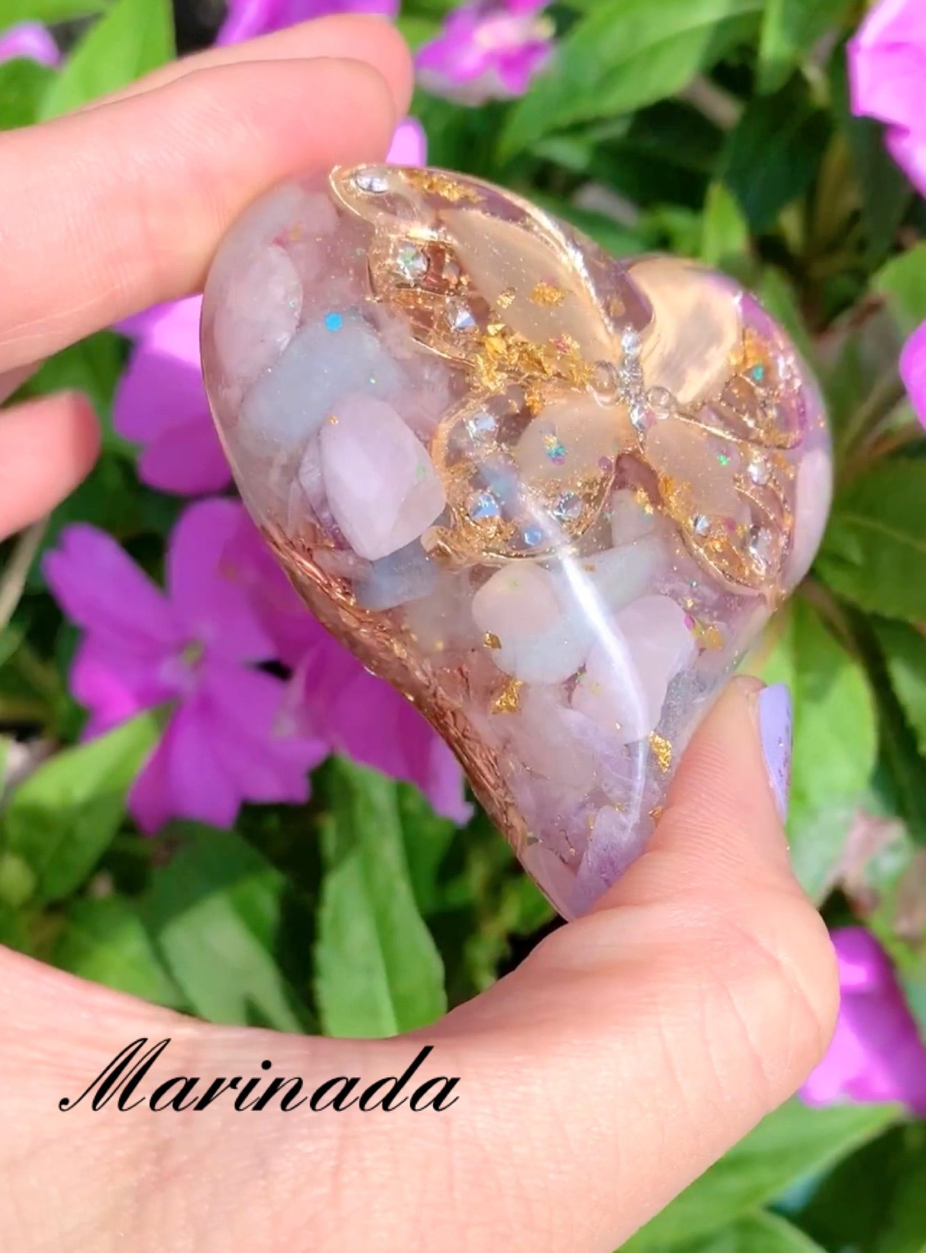 癒しのオルゴナイト❤️ディープローズクォーツ＋ピンクトルマリンの