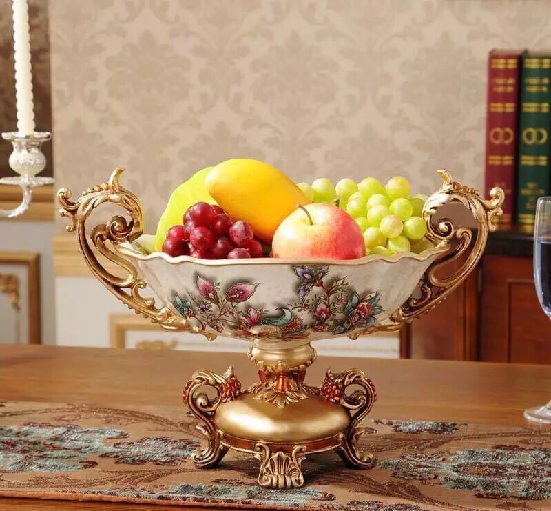 高級果物皿 盛り皿 フルーツプレート、花柄豪華～果物カゴ お菓子鉢