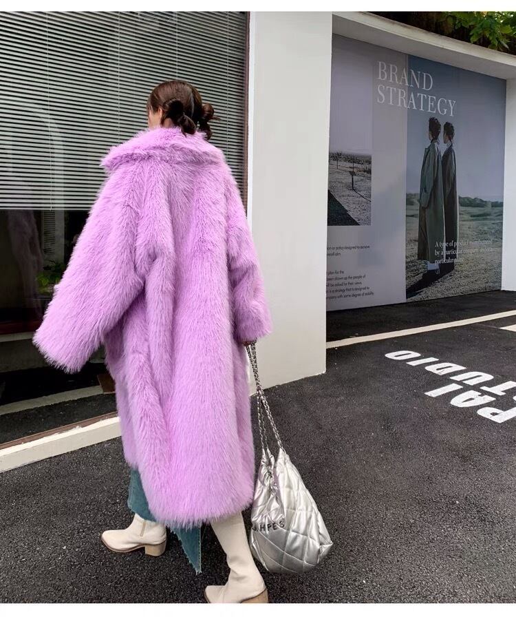 紫 ポケット ファー コート ゴージャス アウター ジャケット ブルゾン