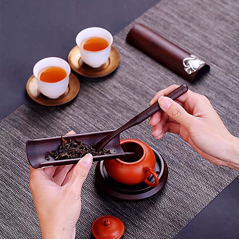 茶道具】黒檀茶則セット | 五福茶荘