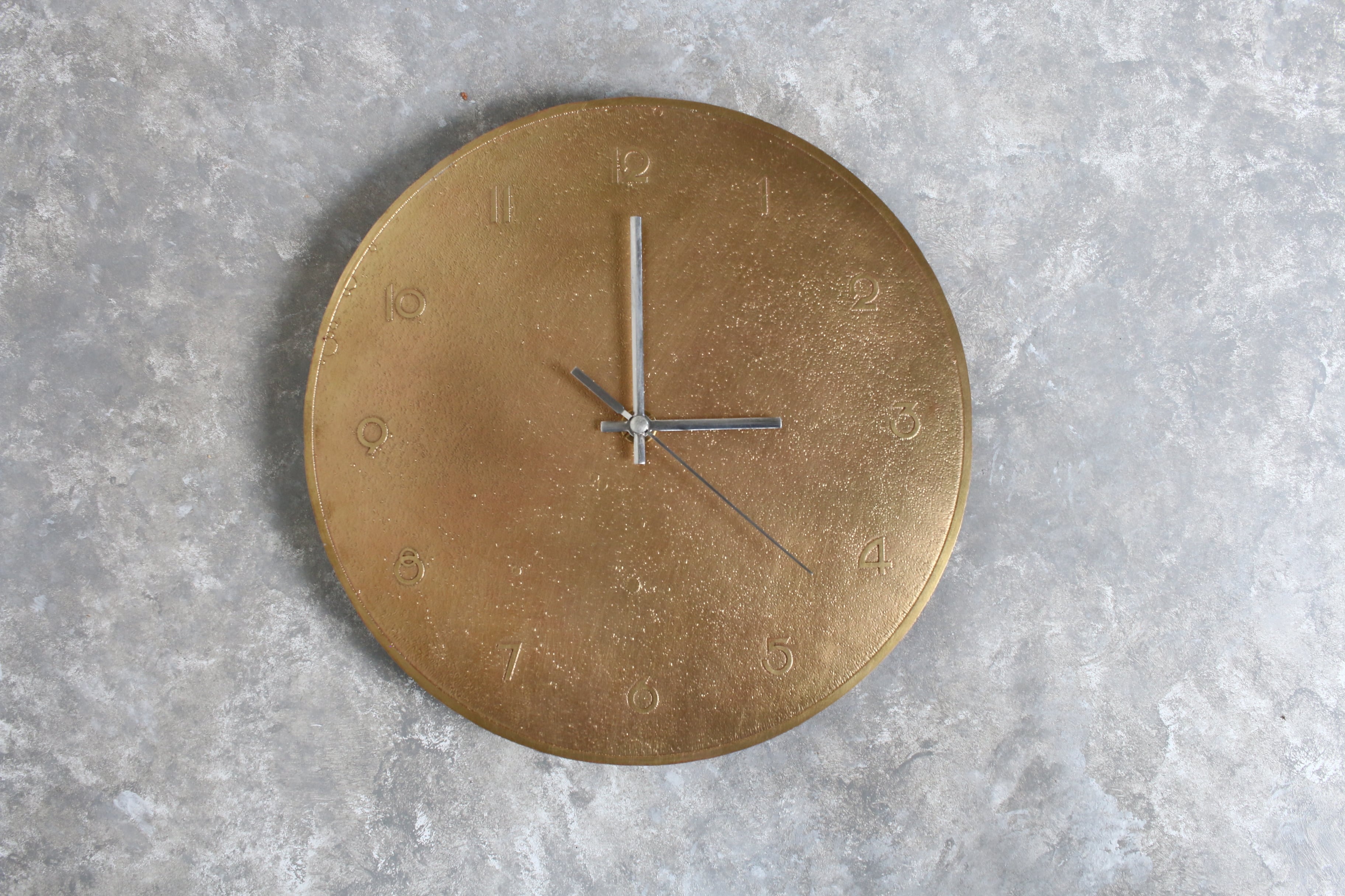 真鍮時計（エッチング浮文字） Mサイズ（22センチ） | sunny side