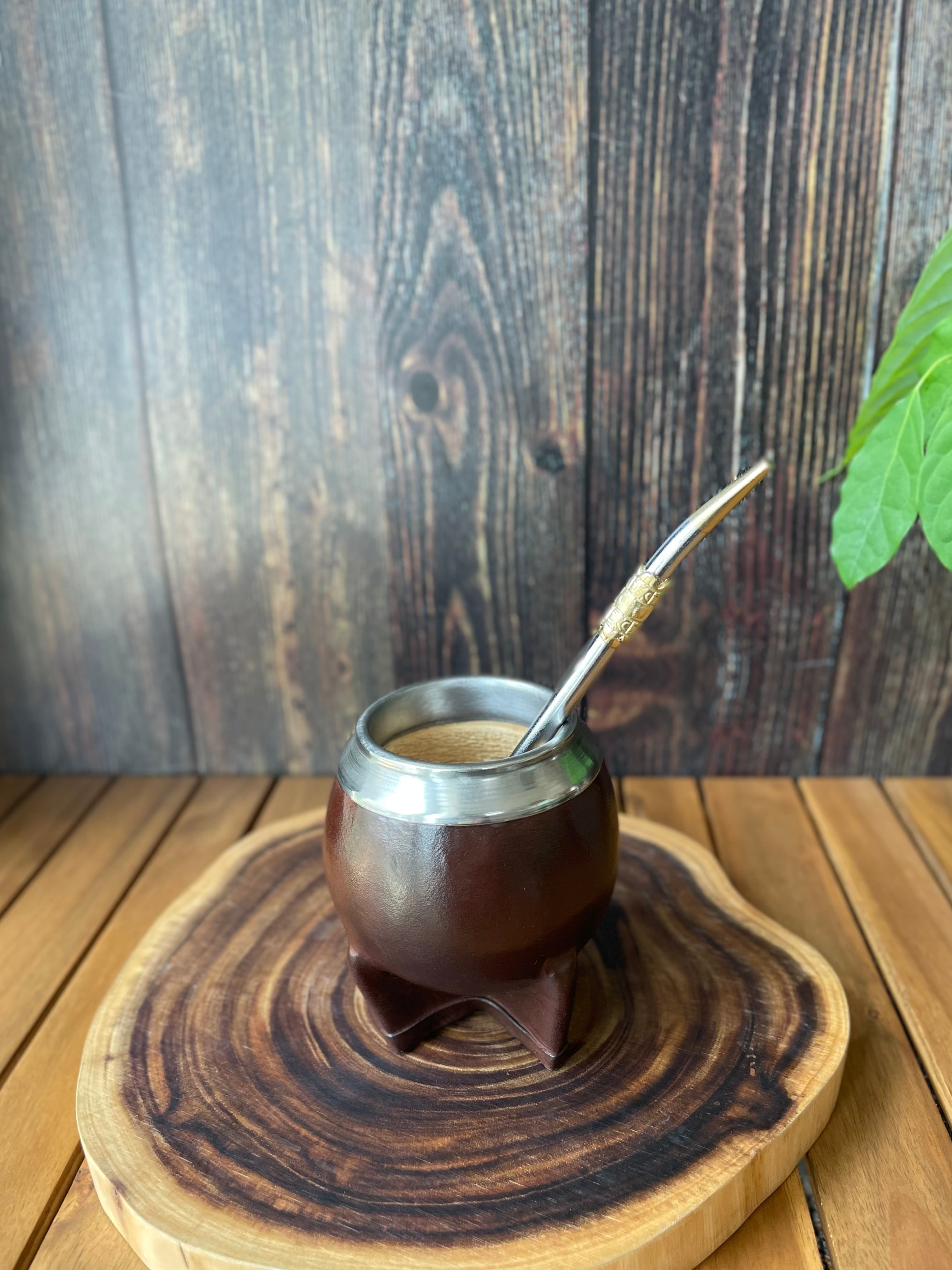 マテ壺（内側ガラス）、ボンビージャ、マテ茶葉セット