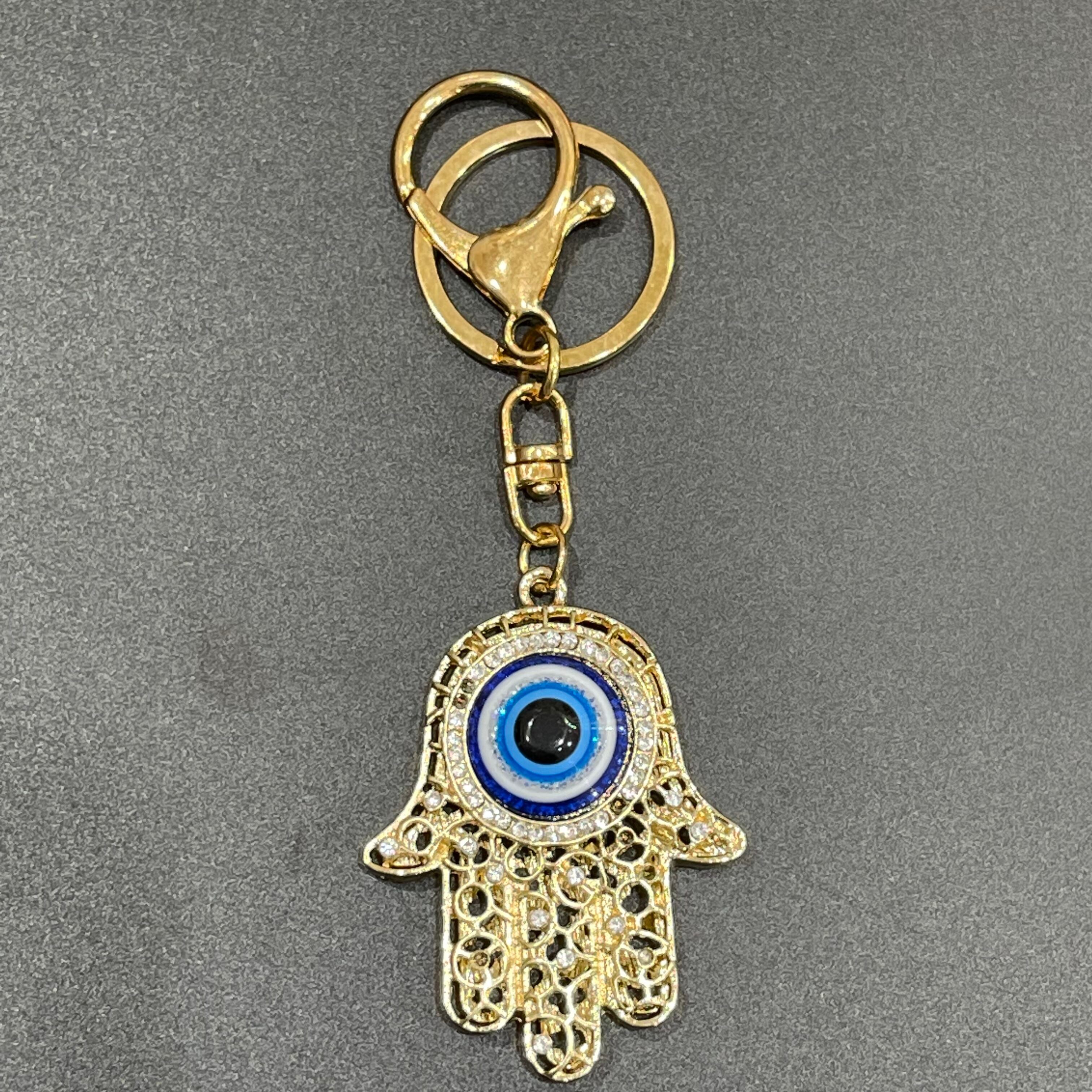 邪視から身を守る☆神の手ハムサのお守りストラップ（ゴールド）