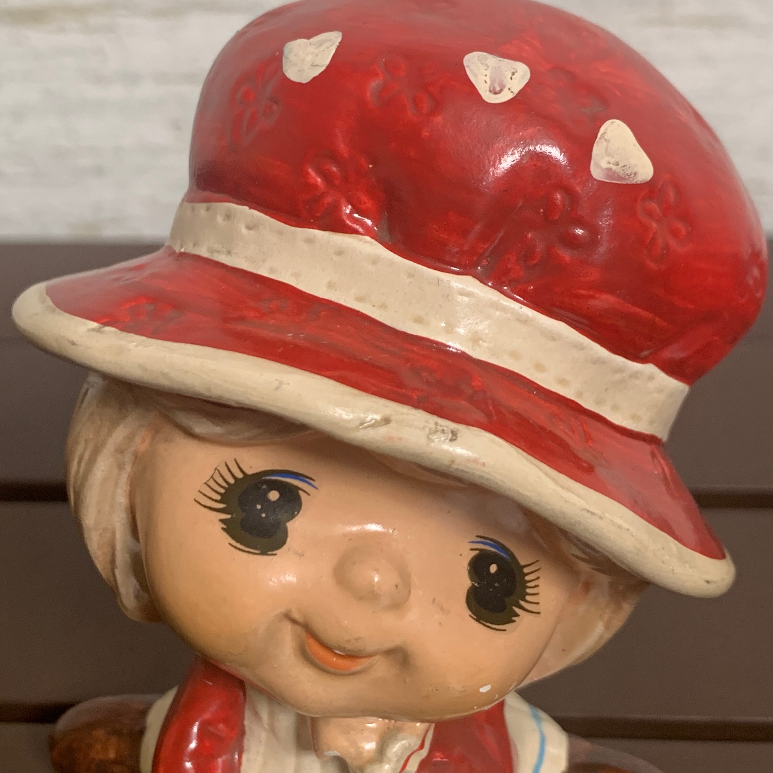 希少】かわいい顔のダルマ 貯金箱 昭和レトロ 希少】かわいい顔の