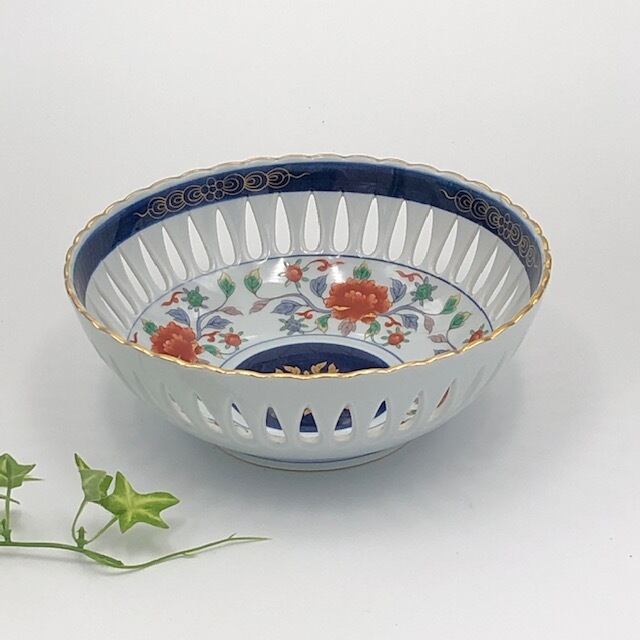 骨董 時代プレス ラスター彩釉薬 ギザフチ 大鉢 菓子器 ウランガラス