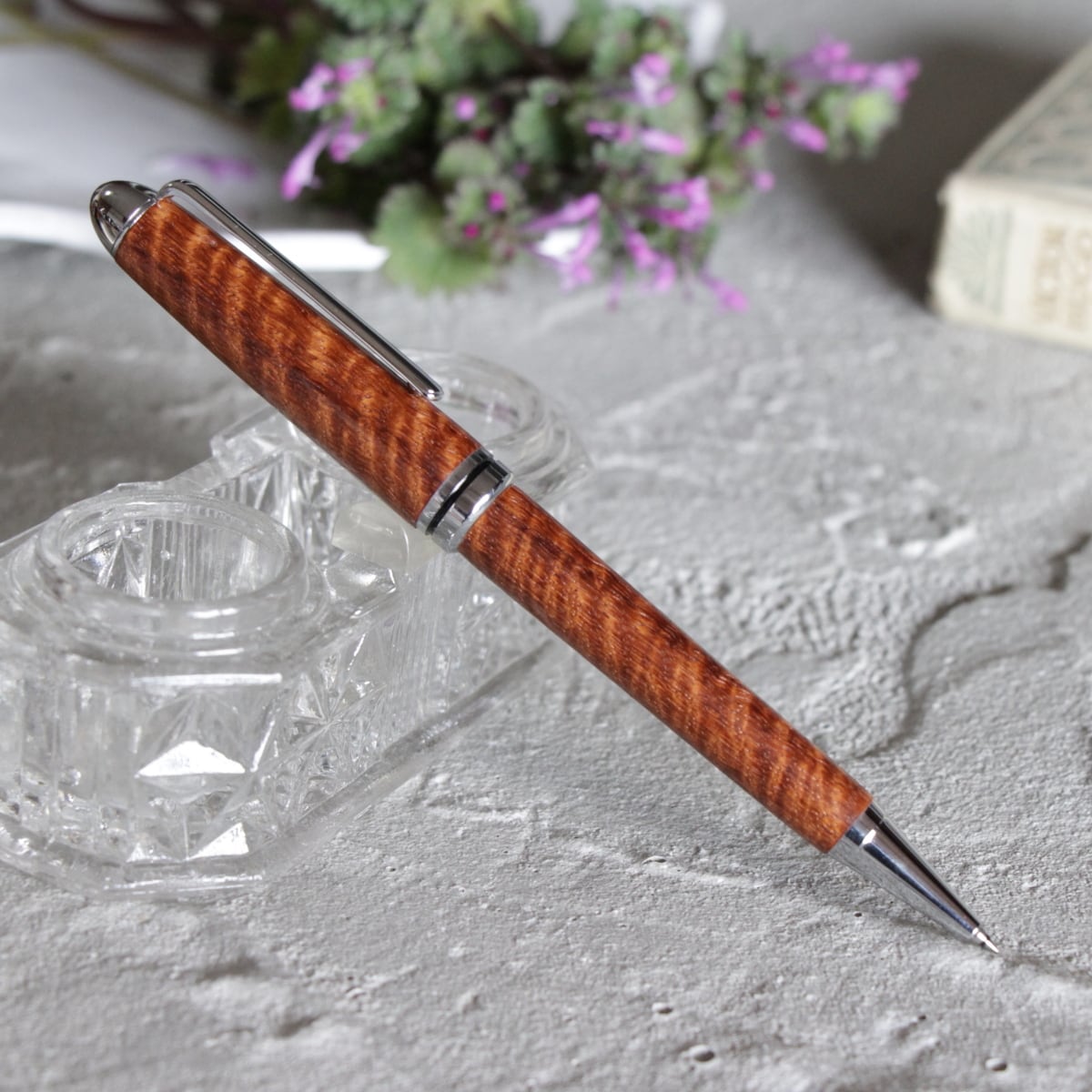 唐木銘木・本花梨/カリン 虎杢 特上・Horizon」銘木ボールペン