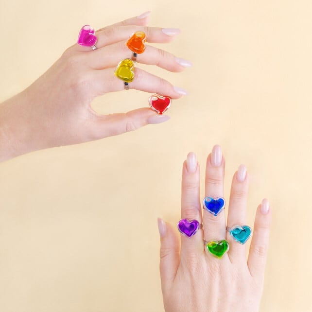 Pylones ガラスのリング ハート ナノ・XS クリア | フランス輸入雑貨