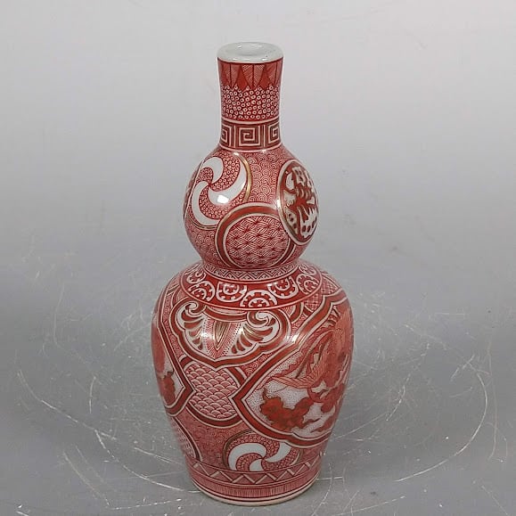 九谷焼 赤絵金彩 鶴雲文 盃 V R8447 【公式通販】