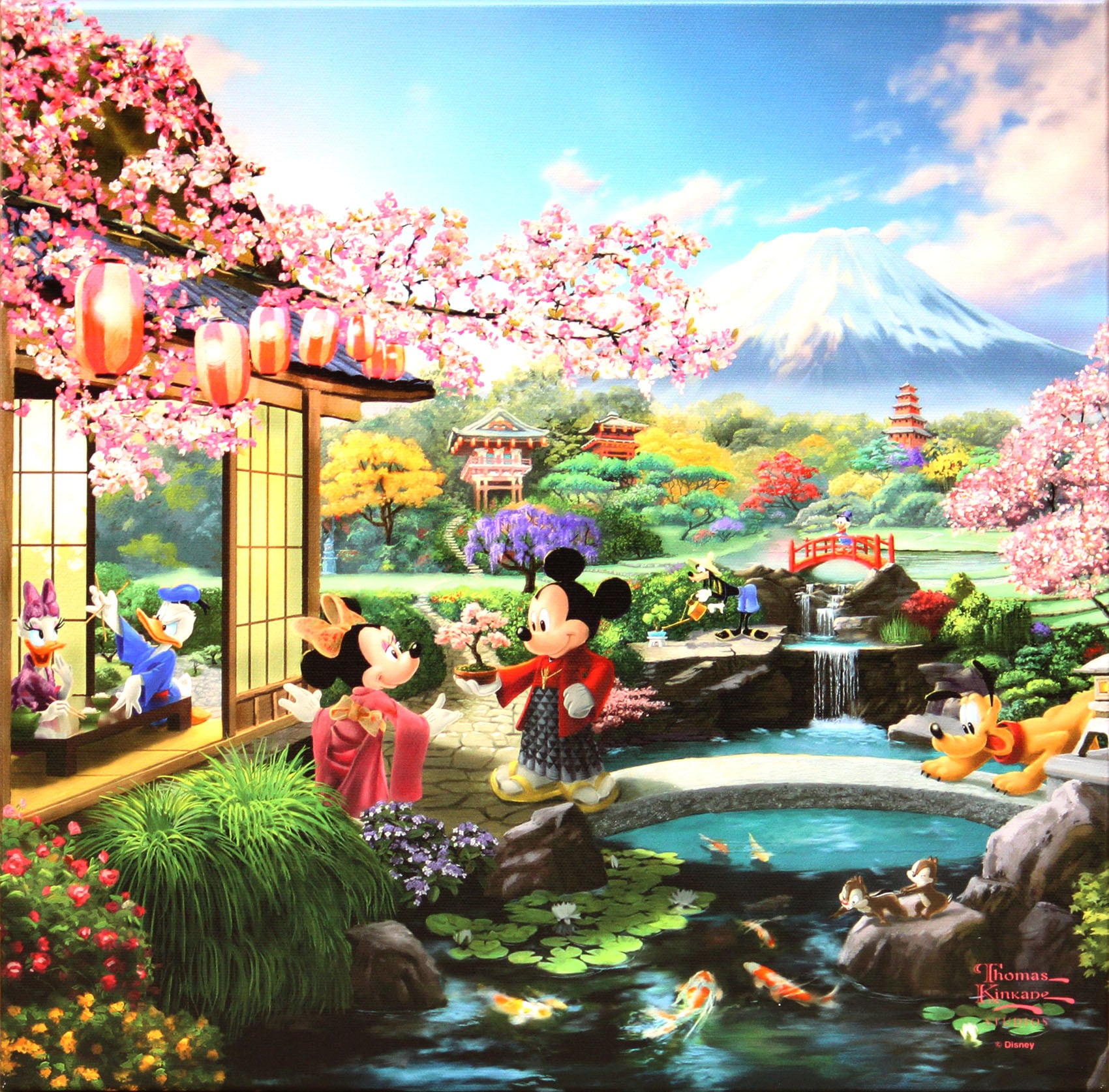 ディズニー絵画 ミッキー＆ミニー/イン ジャパン 展示用フック付