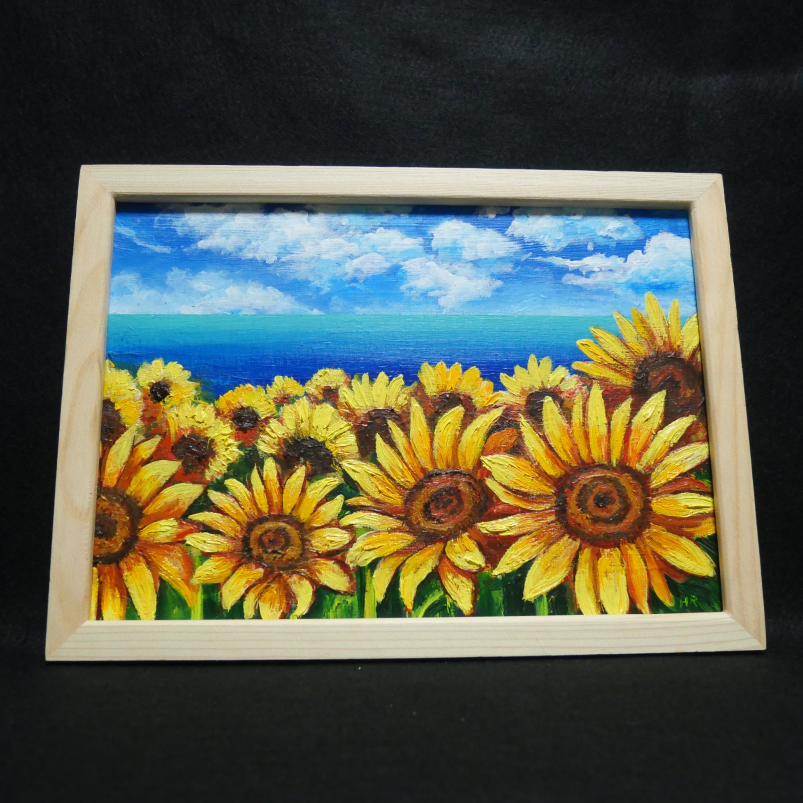 ひまわり畑と虹 油彩画 画像無し ひまわり畑と虹 油彩画 画像無し