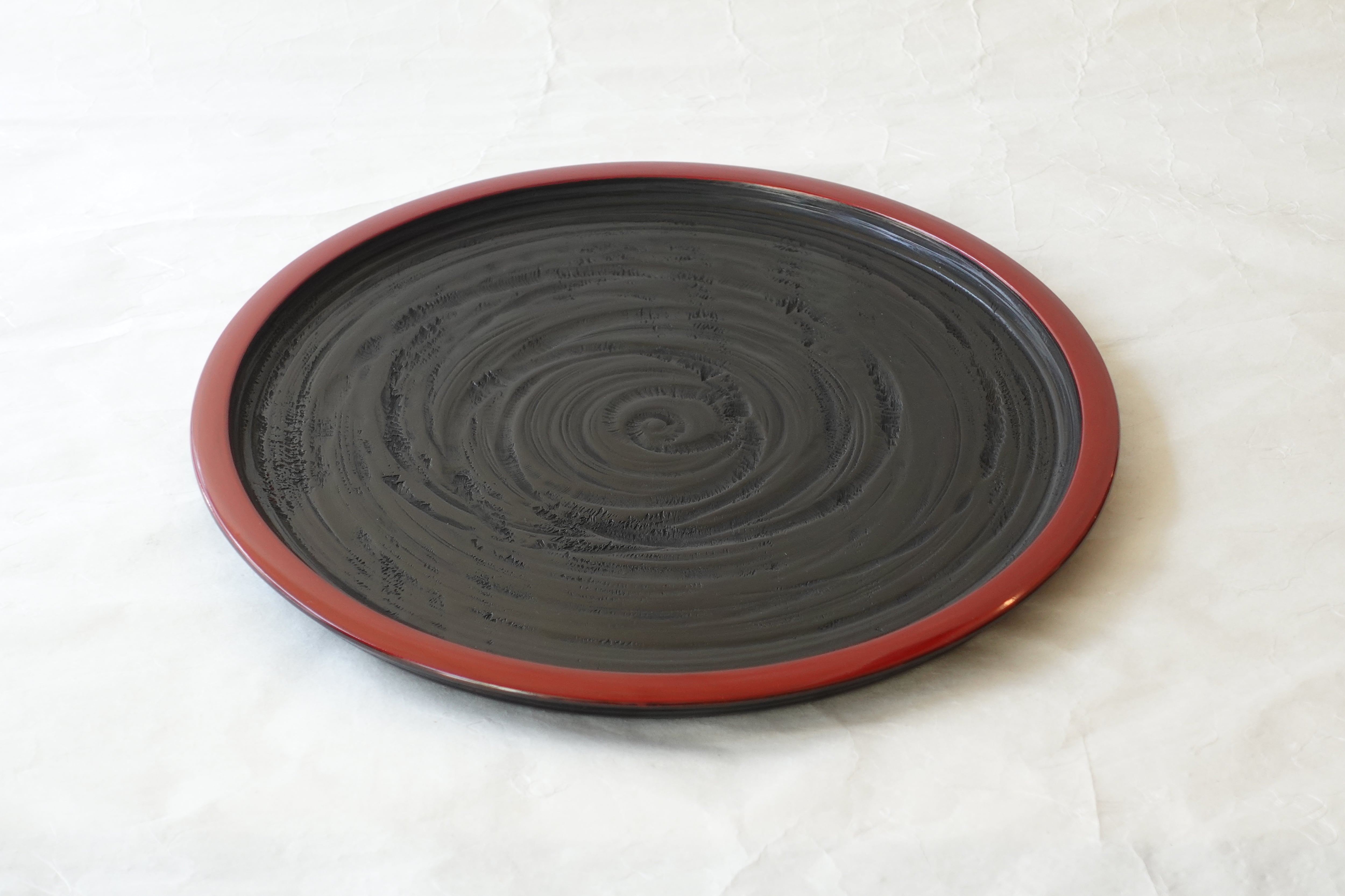 時代 彫抜色絵絵替丸盆 讃岐彫象谷塗 5枚 古