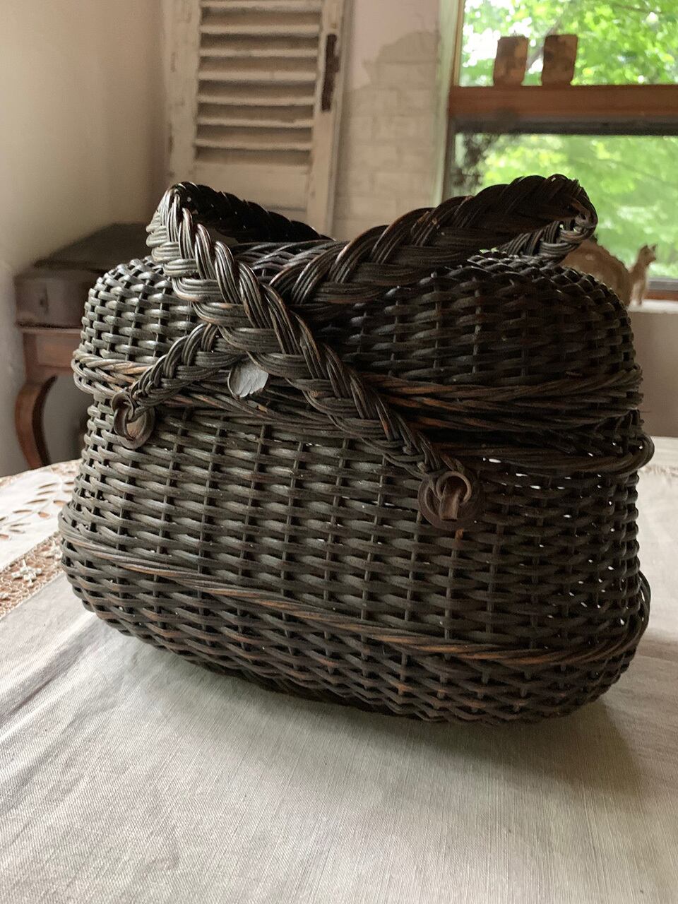 フランスアンティーク特大パニエドライフラワーアナベルバスケットカゴ