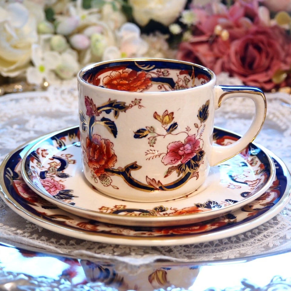 Mason's メイソンズ／ アンティーク絵皿／ブルーの絵皿／壁かざり