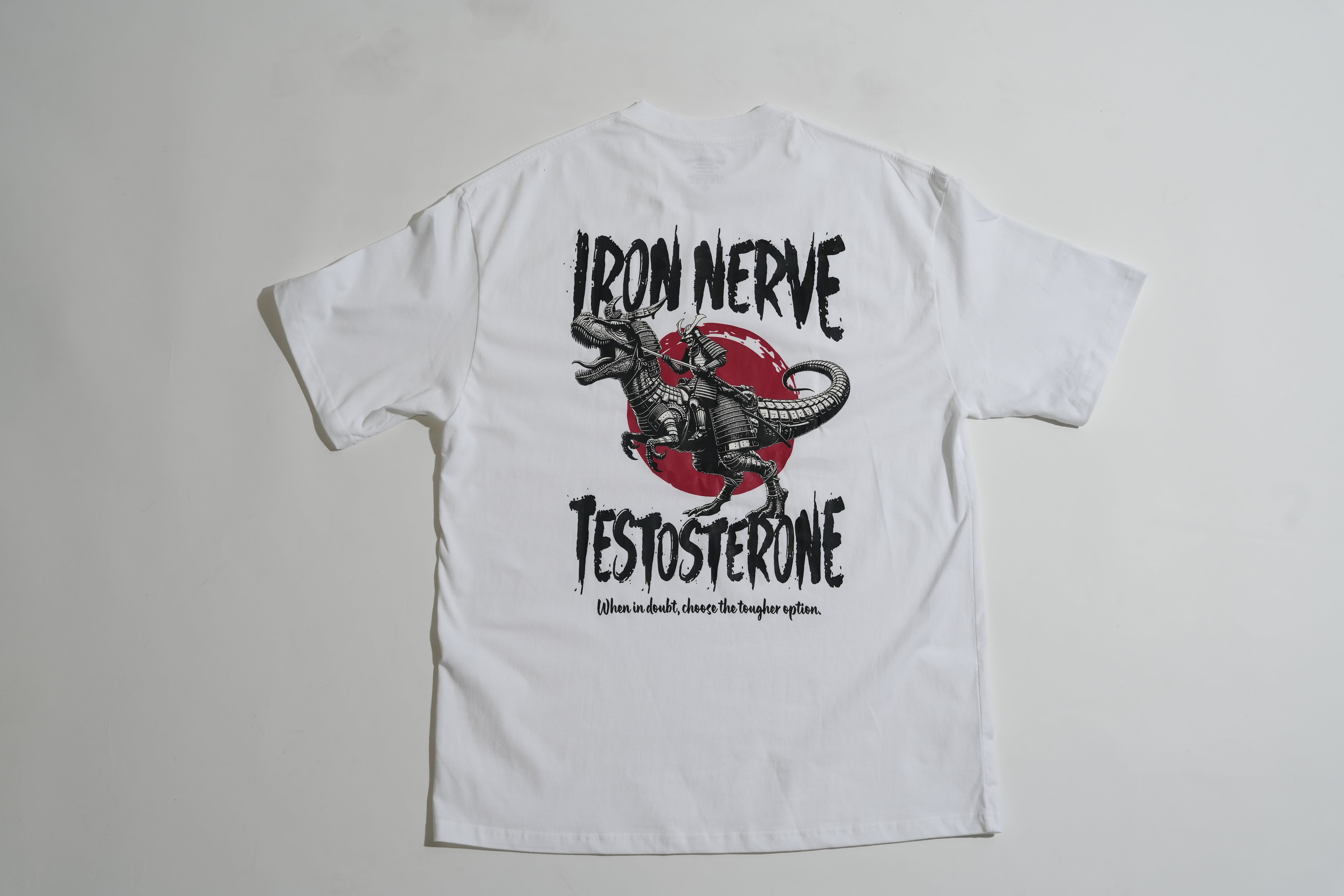 数量限定】IRON NERVE × TESTOSTERONE TEE(White) | TESTOSTERONE