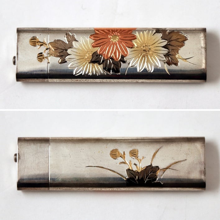 SILVER WARE・仁丹ケース・ピルケース・薬入れ・菊花・No.190204-25