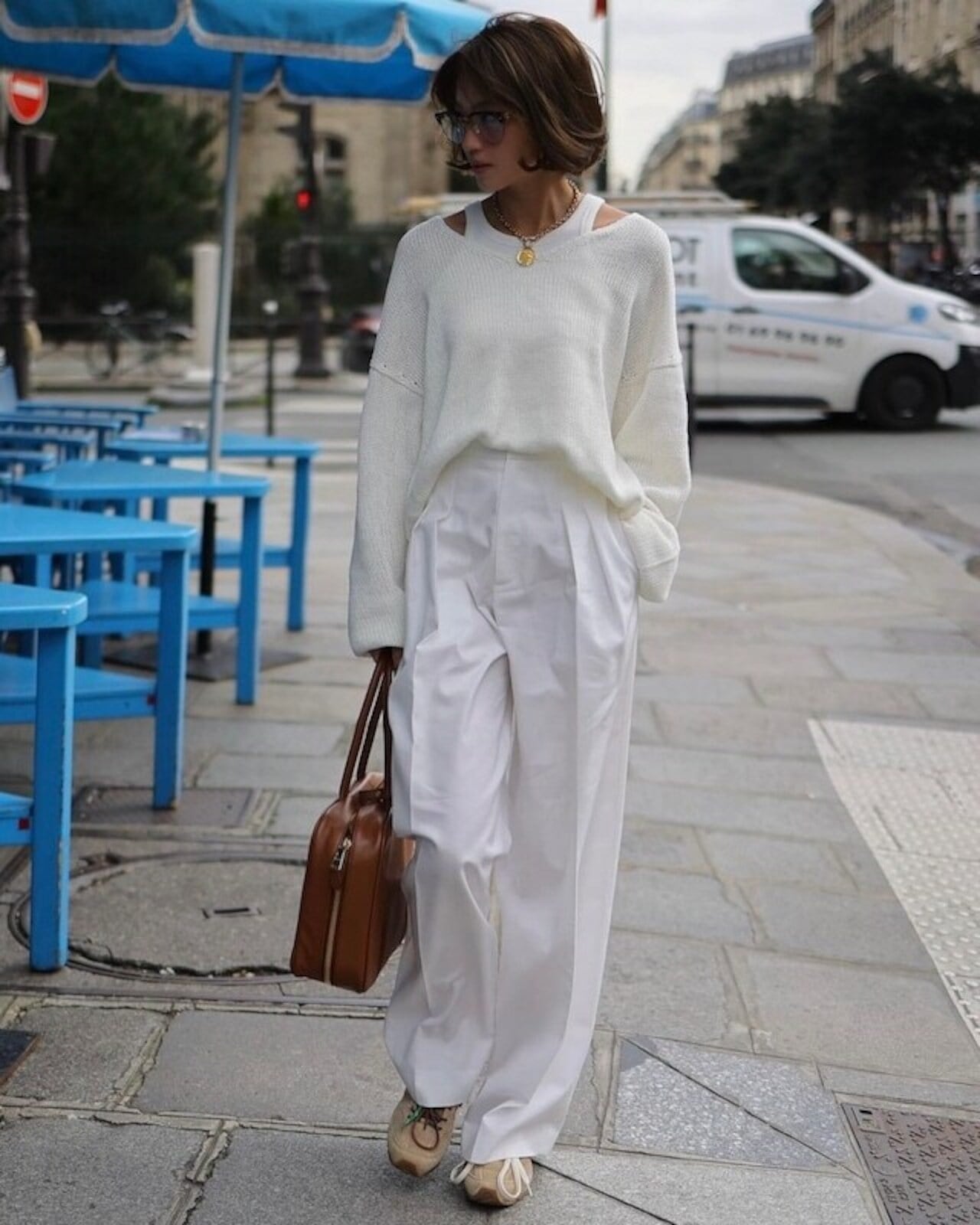 Gypsohila Stylish Chino Pants/White 36