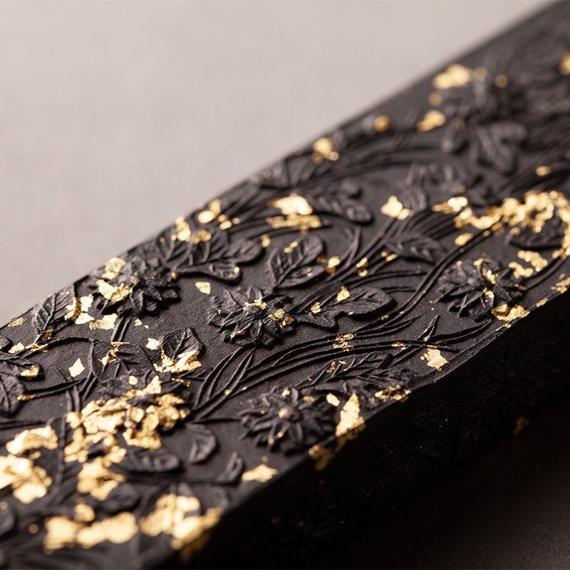 赤間硯: 日枝玉峯堂製造】残月硯（泥砥石付き） +【今月の奈良墨: 錦光