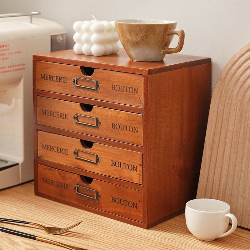 収納ボックス 木製 4段 引き出し 棚 収納ケース 小物入れ レターケース