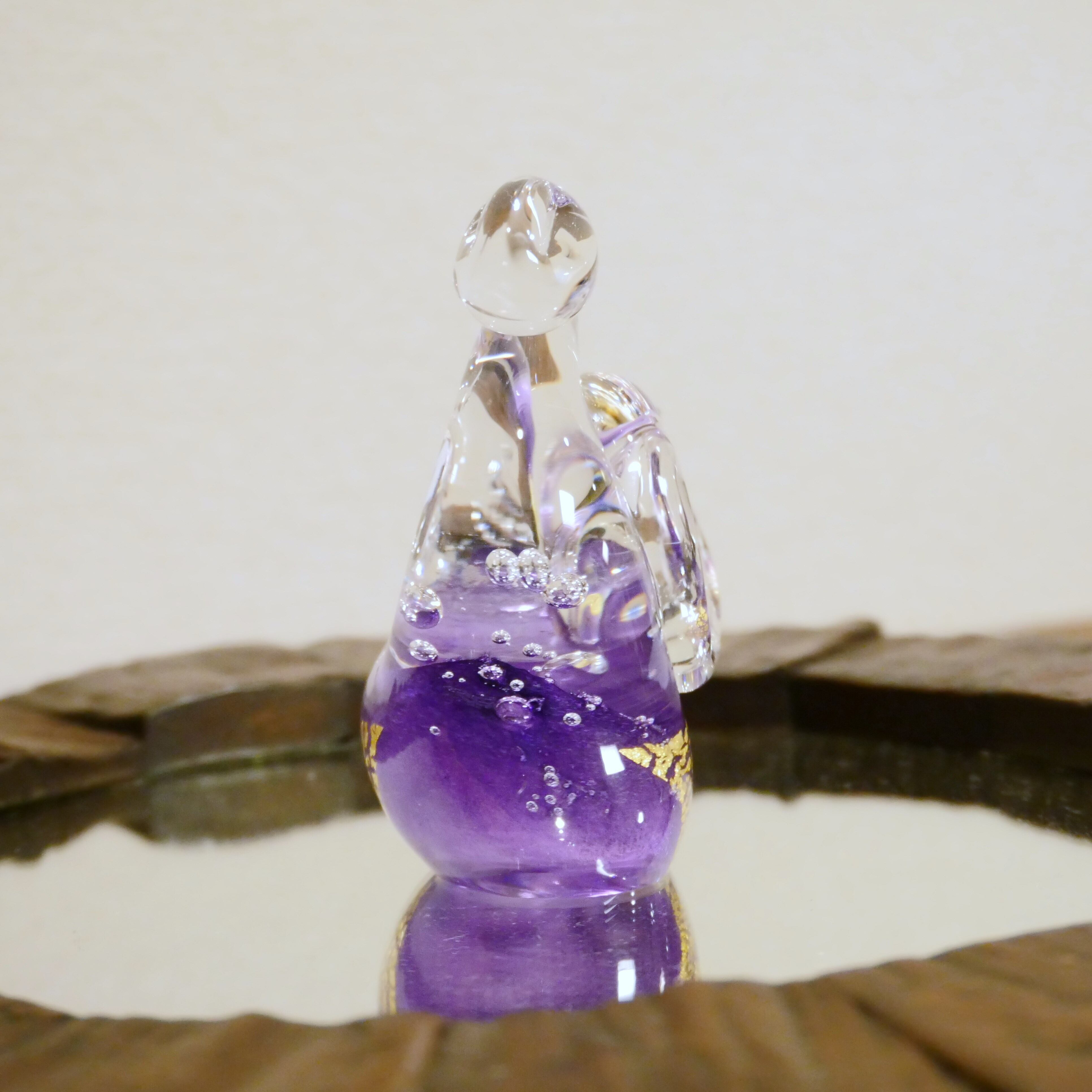Glass Snake ガラス干支 巳 紫 (高さ 9 cm) | TSUNE;田中恒子の器