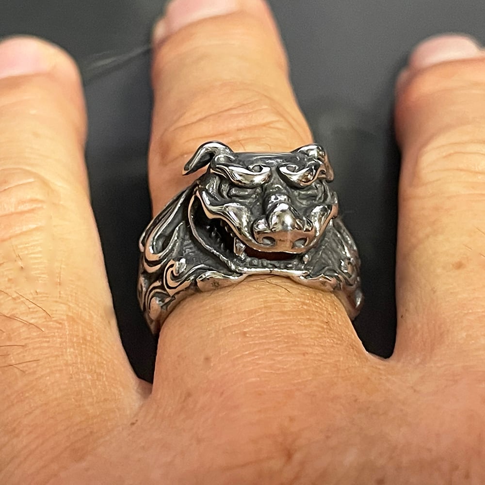 かすう工房 獅子リング シルバー925かすう工房 獅子リング おおよそ25号