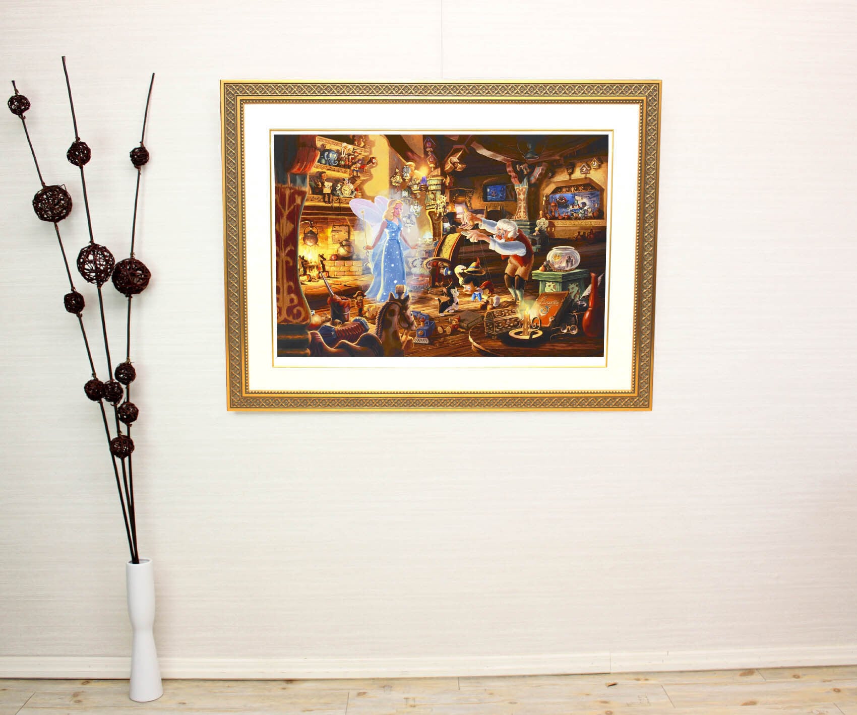 ディズニー絵画 トーマス キンケード「ピノキオ/ゼペットのピノキオ