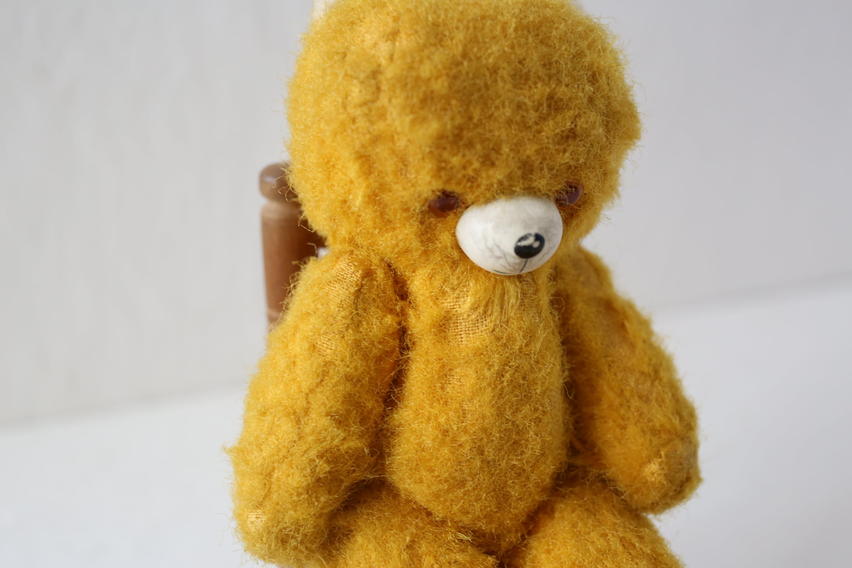 アンティーク ヴィンテージ テディベア DDRベア マスタードカラー N