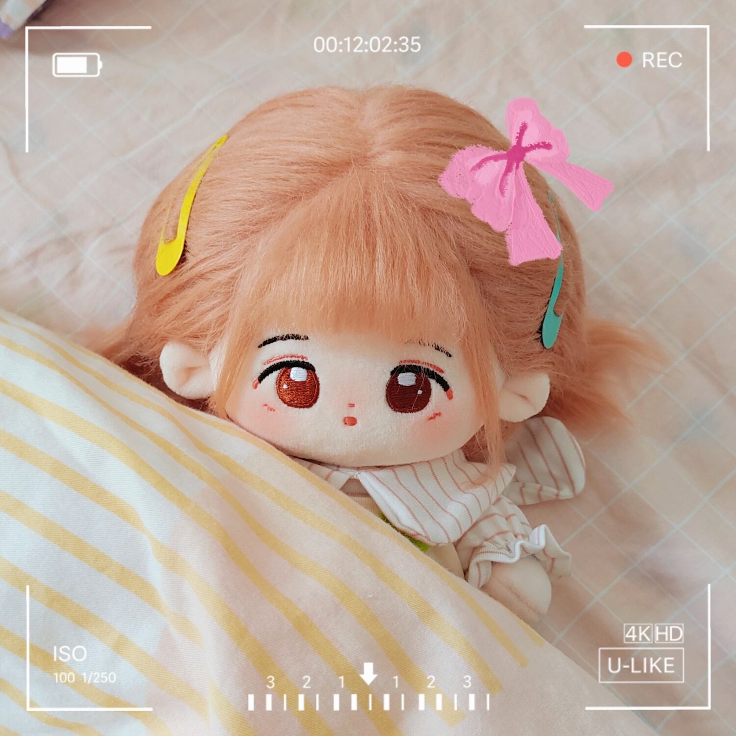 20cm 着せ替えぬいぐるみ 無属性 ぬいぐるみ 豆子 オレンジ髪オレンジ