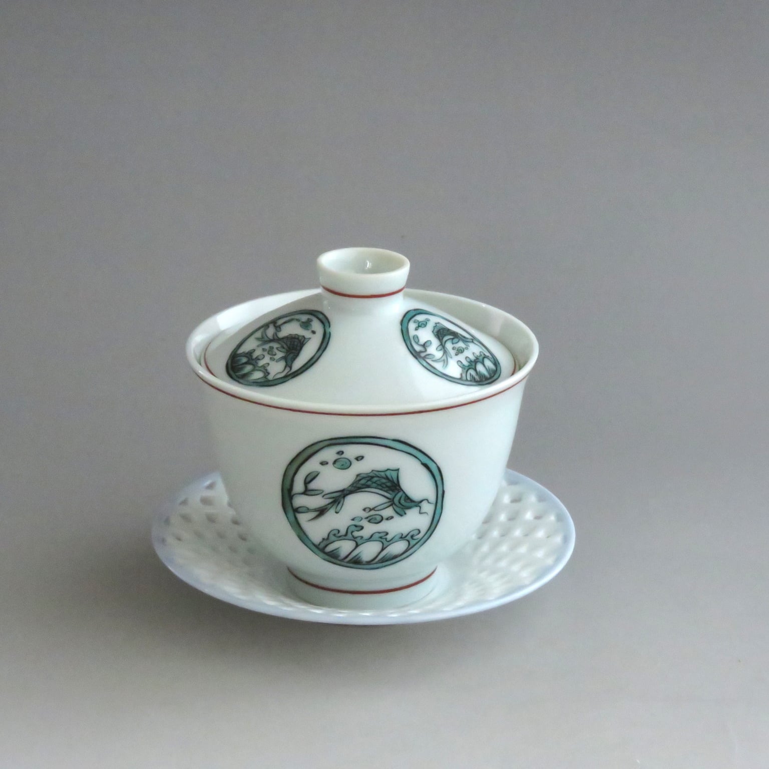 九谷焼 作家もの 青磁 水指 堂前忠正 茶道具 漆塗蓋付 共箱 九谷焼