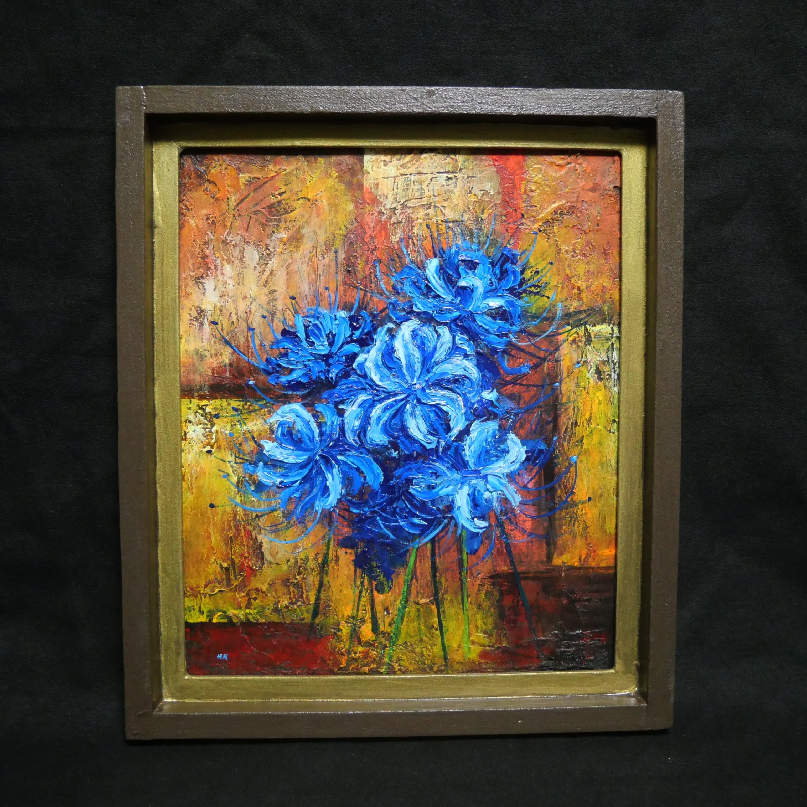 油絵 油彩 油彩画 絵 絵画【青い彼岸花】 | HIROSHI1990