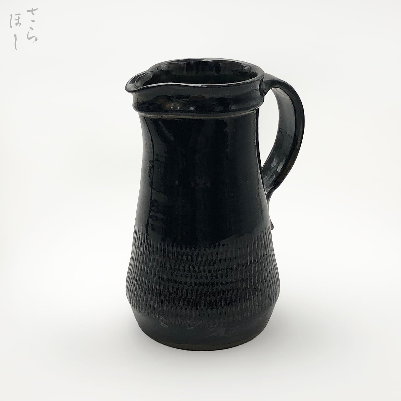 小鹿田焼 小袋窯 5寸ピッチャー どうけ釉 白なだれ 高さ約16cm 陶器 和