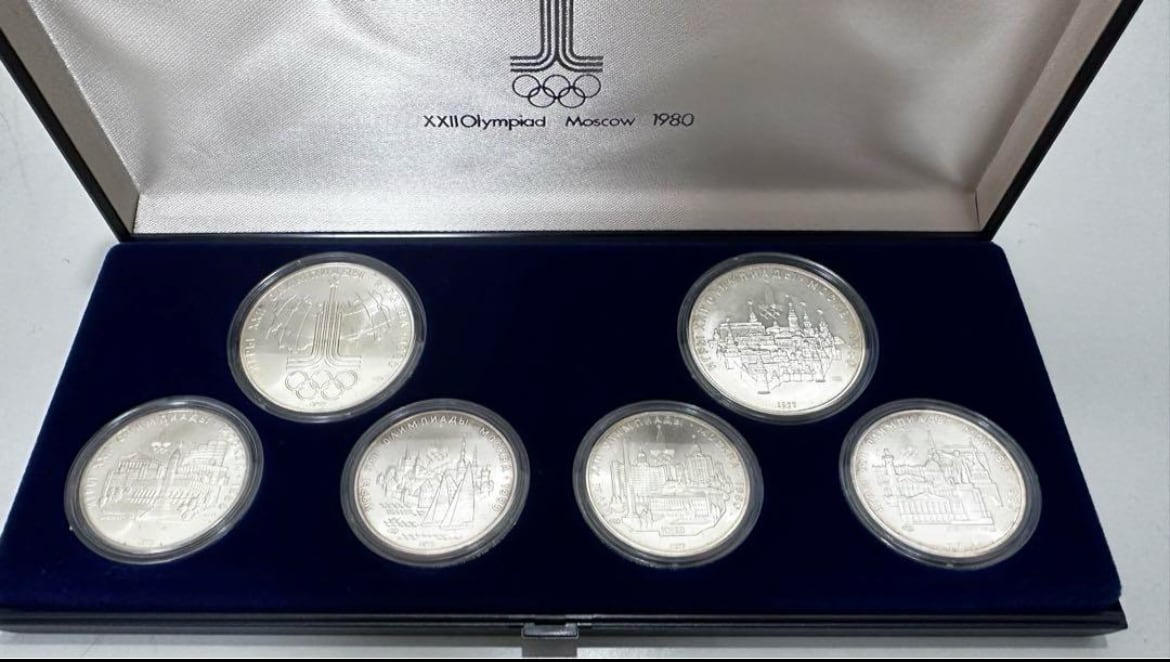 モスクワオリンピック 1980年 プルーフ セット 5枚 記念銀貨 ケース付