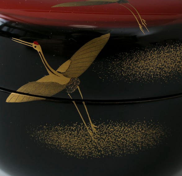 宗香 日の出 遠山鶴 棗 平棗 大下宗香 蒔絵 加賀蒔絵 山中塗 漆芸 薄茶