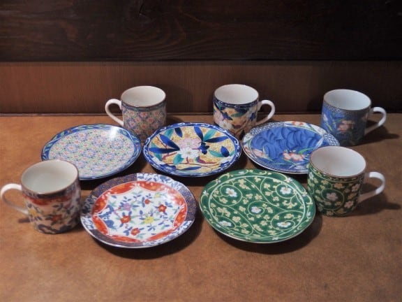 天王窯 翔優作 京友禅 絵変り 珈琲碗皿揃 5客セット | ヒカウキ古道具