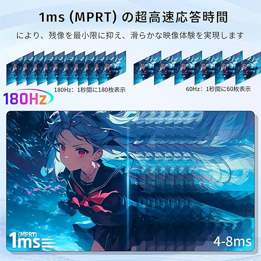 KTC 24インチ 湾曲ゲーミングモニター フルHD 1080p 180Hz 1ms MPRT