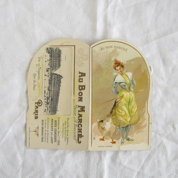 フランスアンティークボンマルシェ立体クロモカード19世紀末
