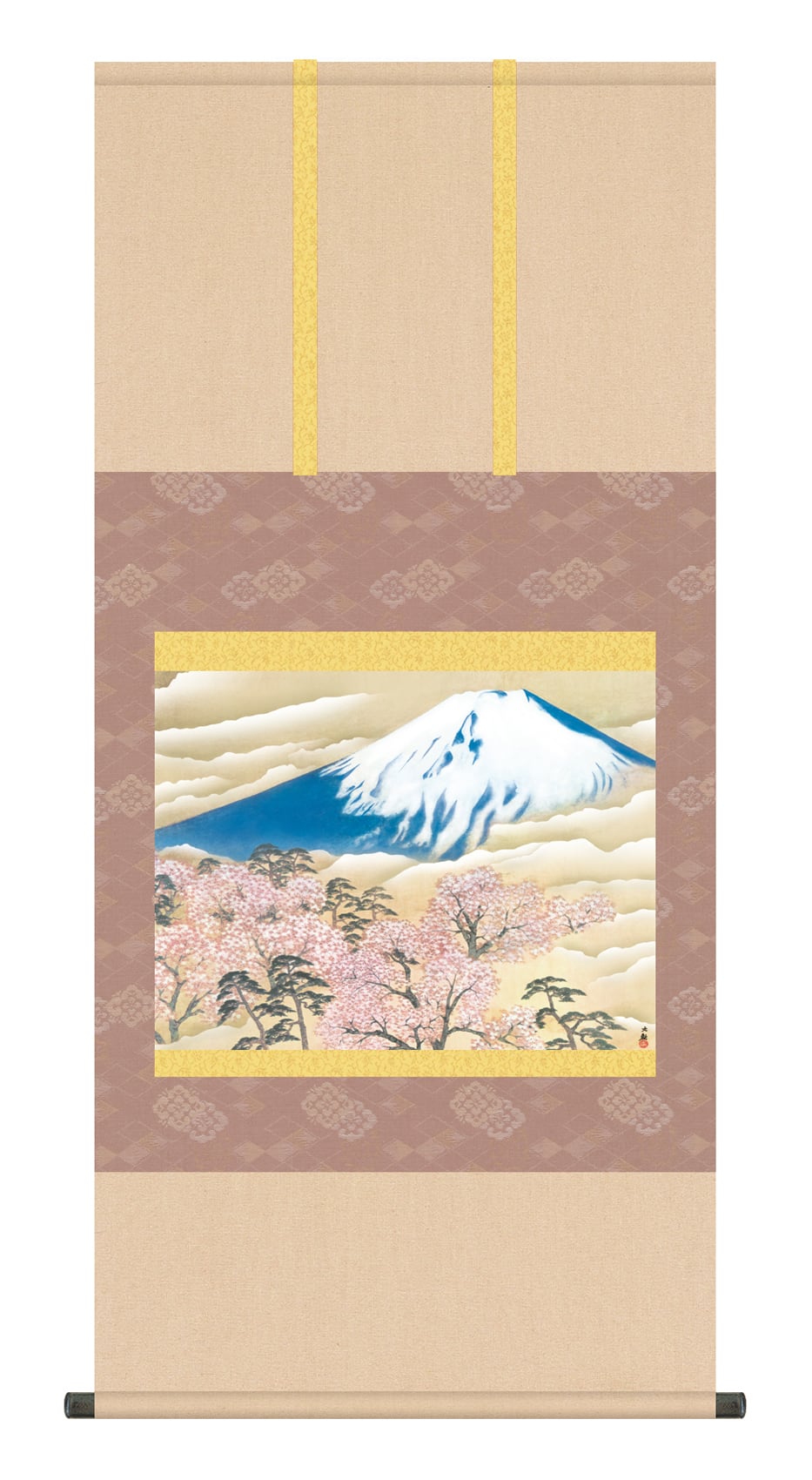 掛け軸-横山大観-蓬莱山-絹本-逸品-複製希少-美品です。 高級美術複製