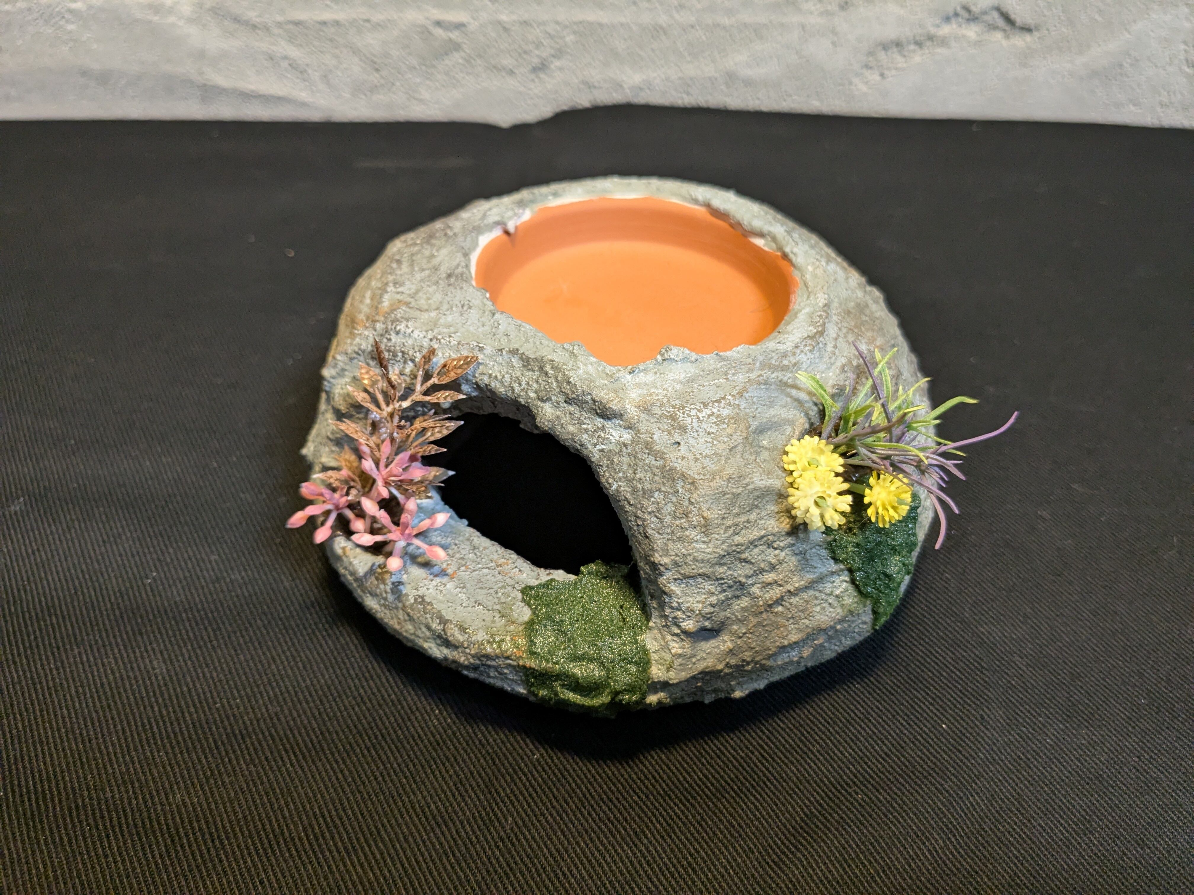 豊 Ytaka】オリジナル ウェットシェルター（グレー） | 爬虫類用造形