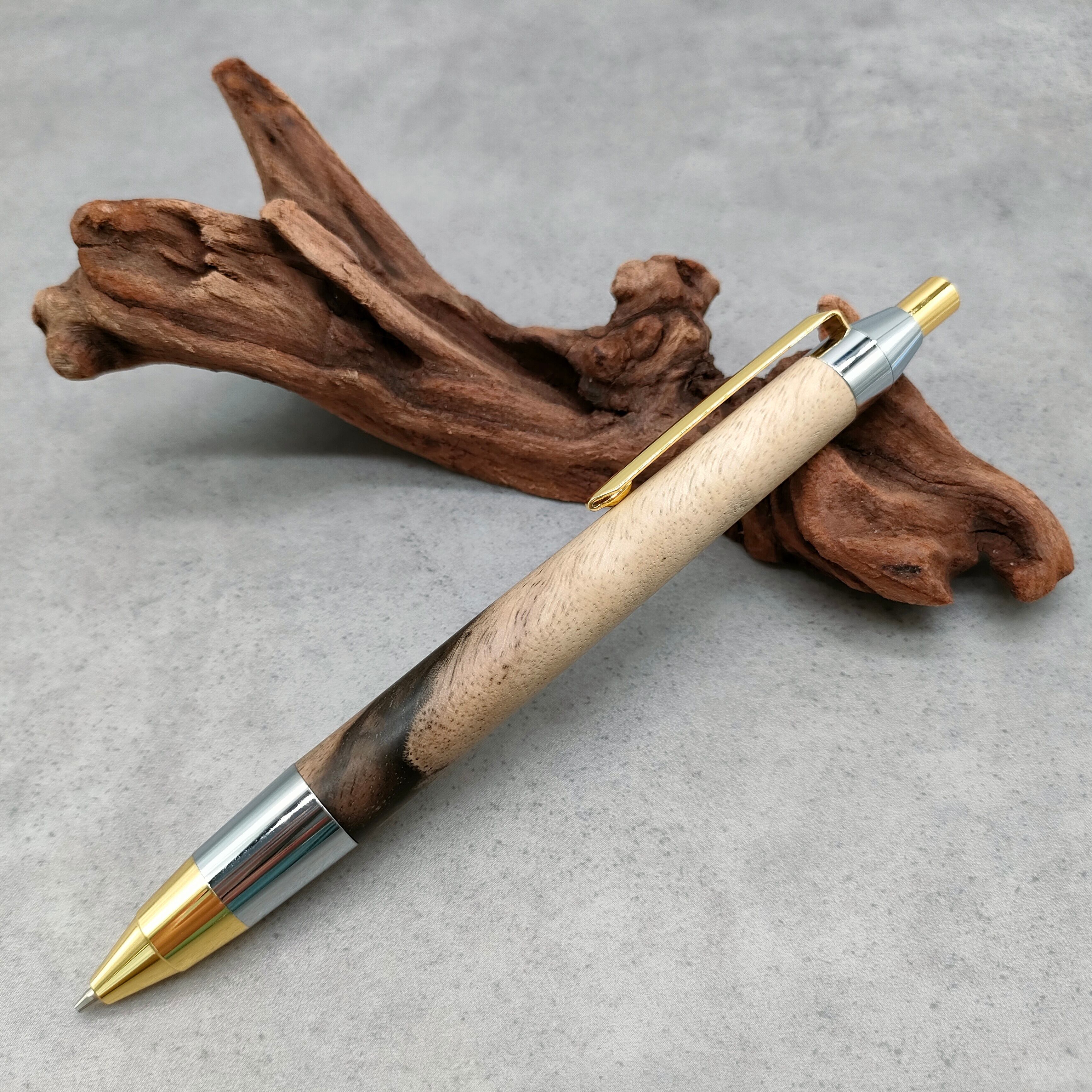 オリジナル金具】木軸シャーペン 黒柿 30 | ZAWASOU 木軸ペン シャープ