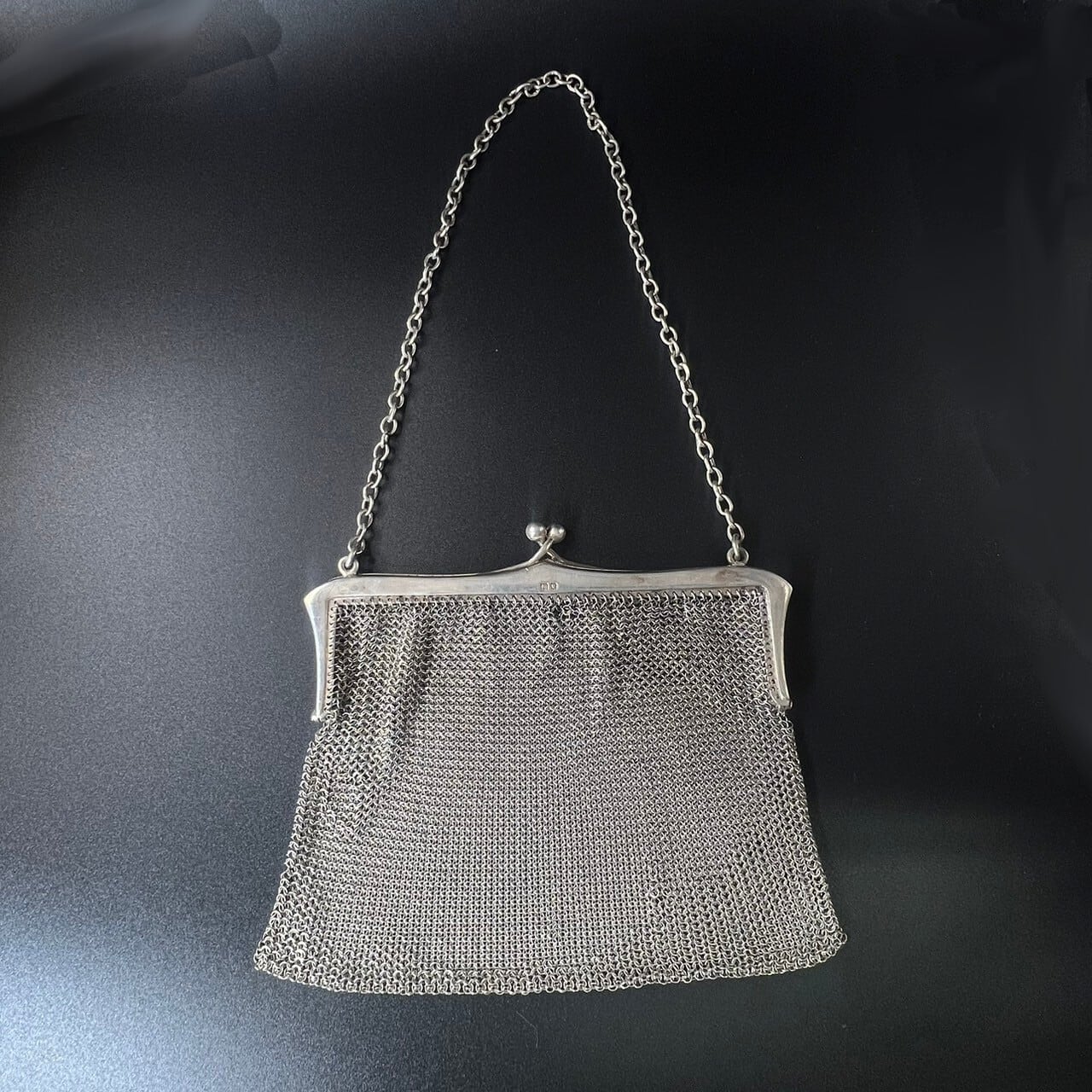 イギリス アンティーク シルバー メッシュ イブニング シャトレーン