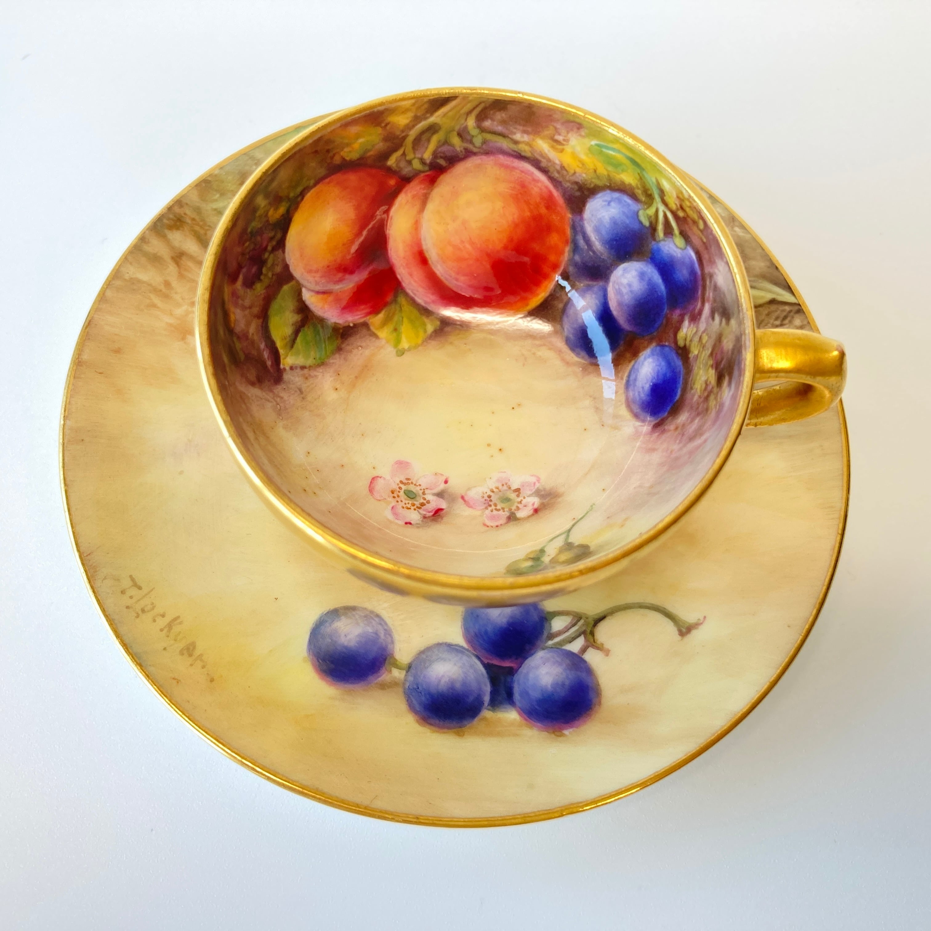 ロイヤルウースター ROYAL WORCESTER ペインテッドフルーツ 金彩