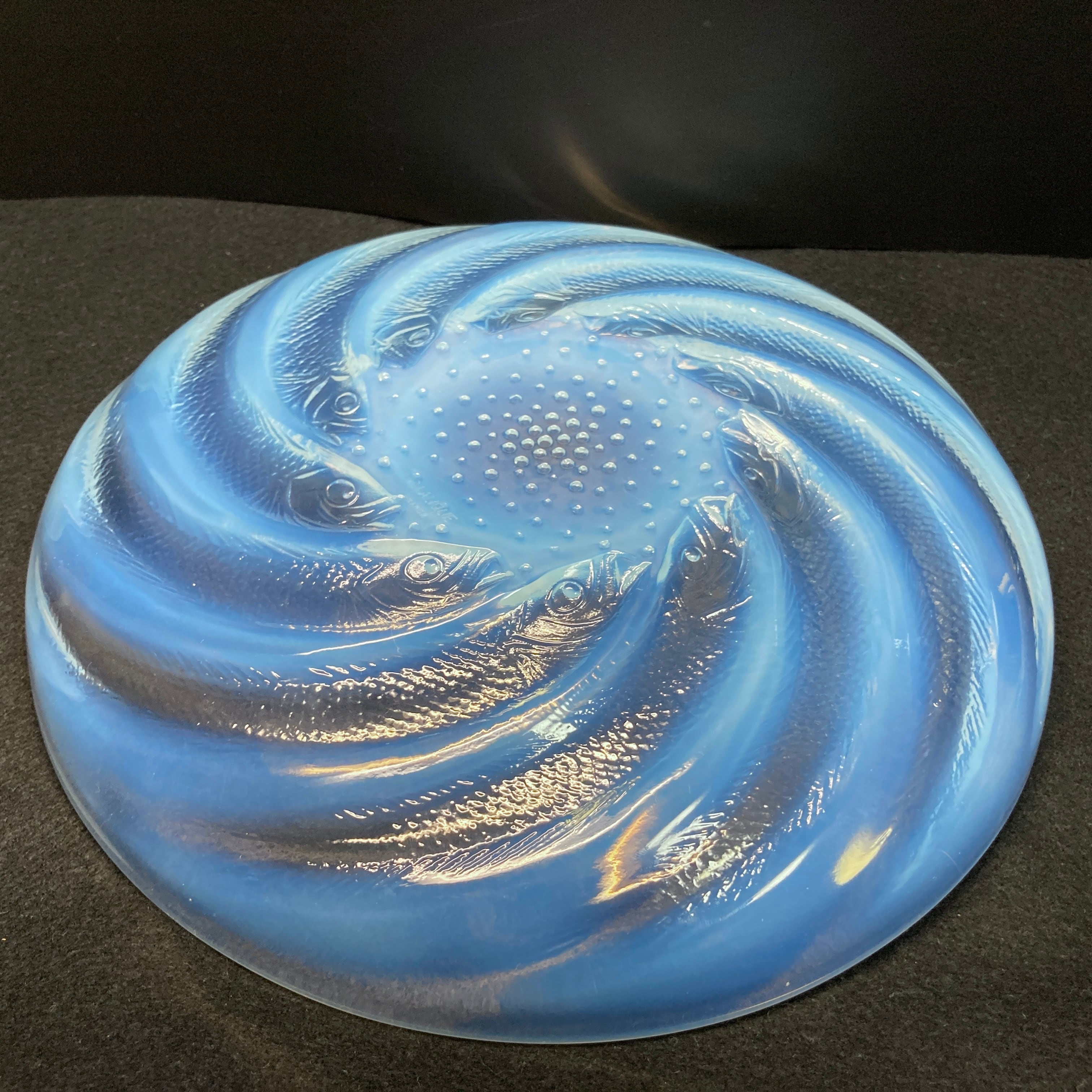 R.LALIQUE ルネ・ラリック ボウル プレート 魚文硝子浅針「POISSONS