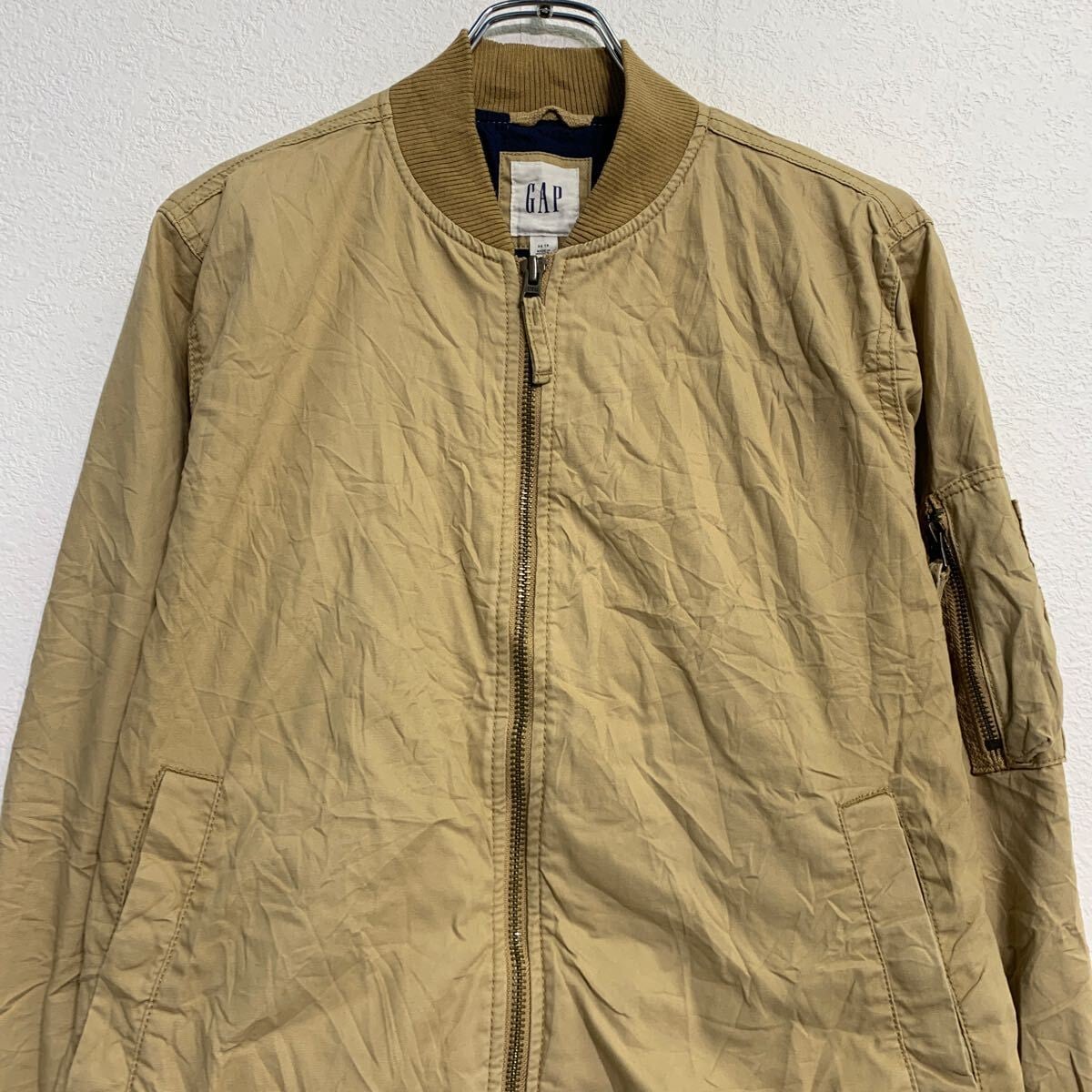 GAP ブルゾンジャケット XS ベージュ ギャップ ジップアップ ダック地