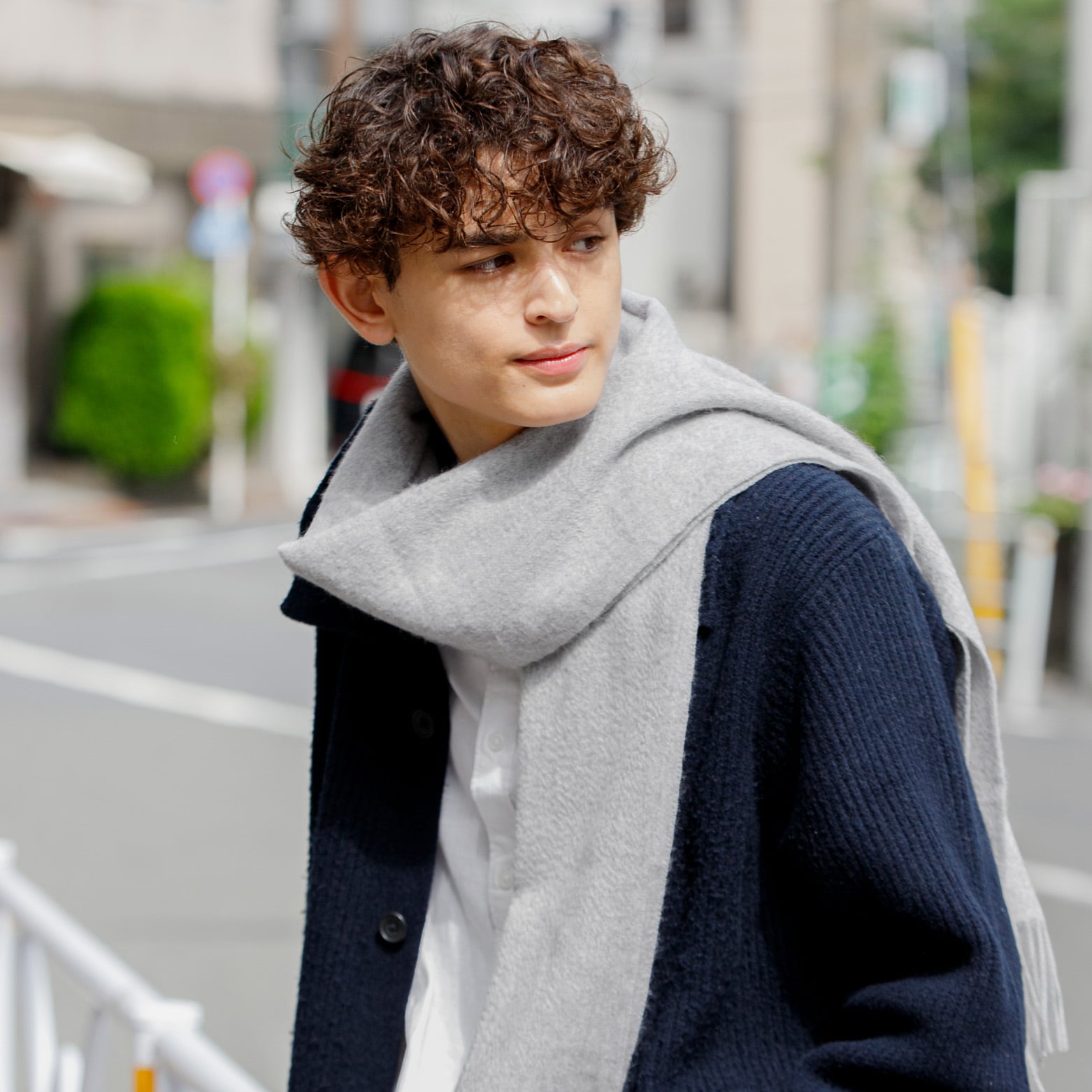 グレー 100%ピュアカシミア マフラー 198cm 100％ピュアカシミヤ・マフラー ライトグレー フリンジ無し【高級