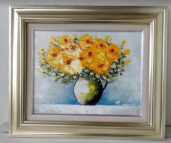 フラワーアート 黄色 黄色の絵 黄色絵画 花柄花の絵 イエロー yellow