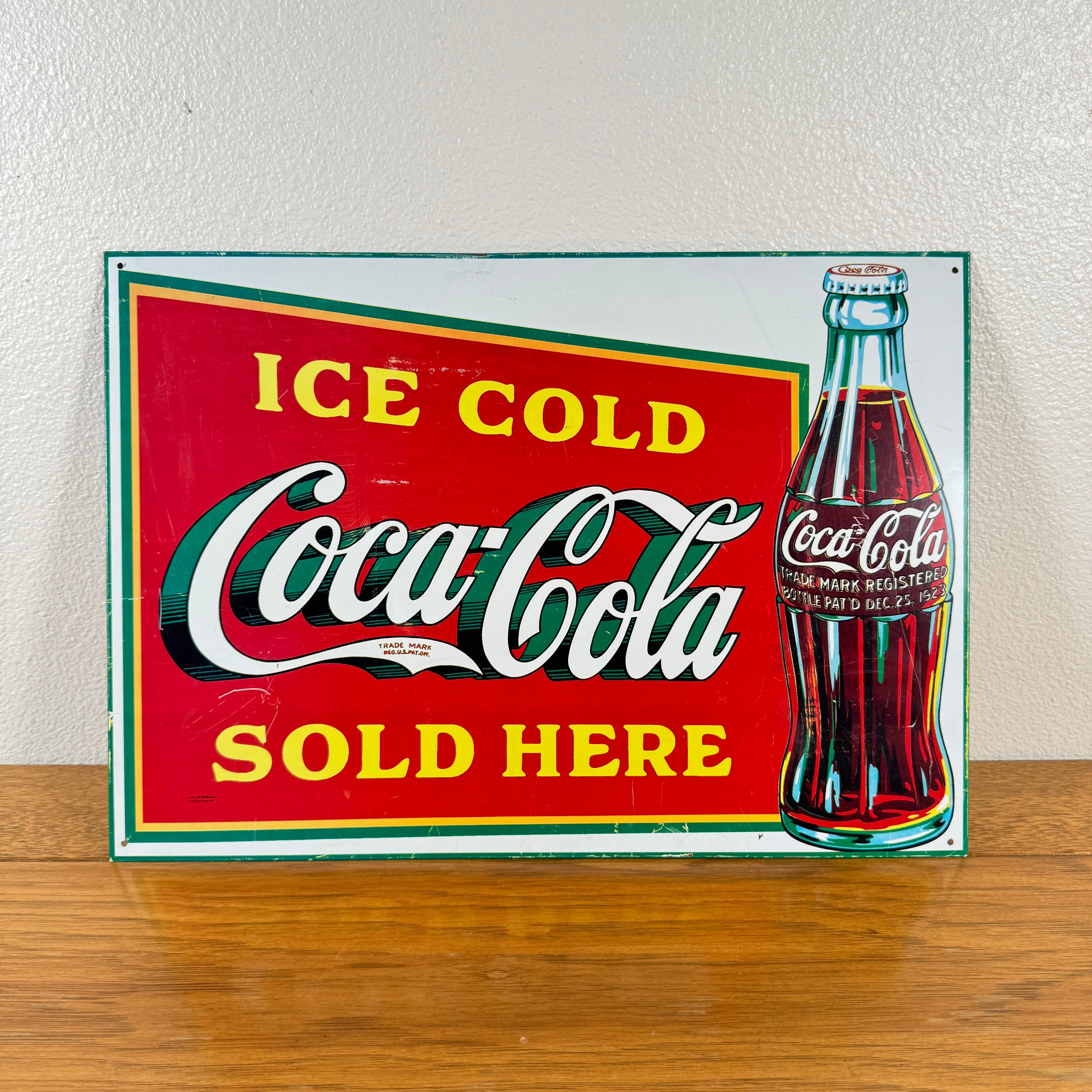 1267【1989年】ビンテージ Coca-Cola（コカコーラ） ブリキ看板