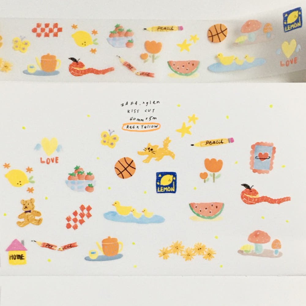 zafa】マスキングテープ 노을빛 키스컷 キスカット glen | 韓国文具