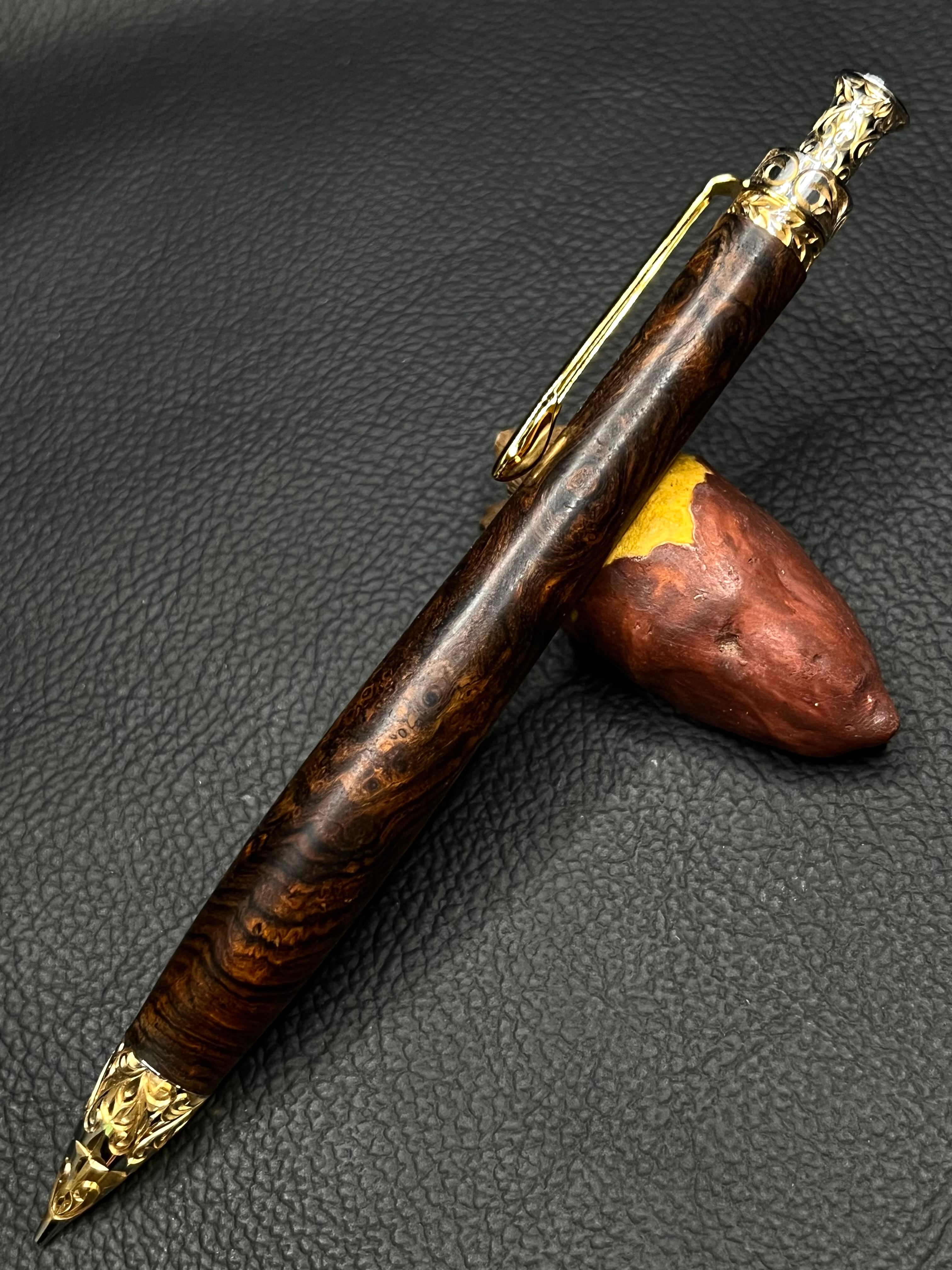 こぶた工房 ジェニュインマホガニー極上杢 ボールペン こぶた工房