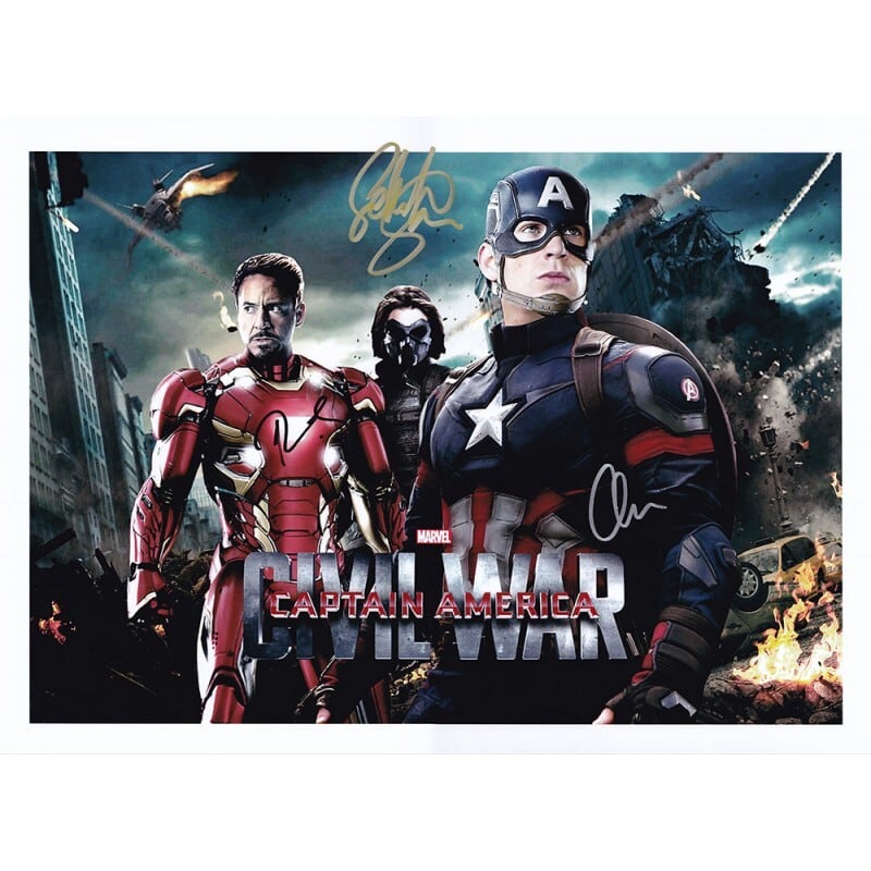 直筆サイン入り写真 キャプテン・アメリカ クリス・エヴァンス SA鑑定