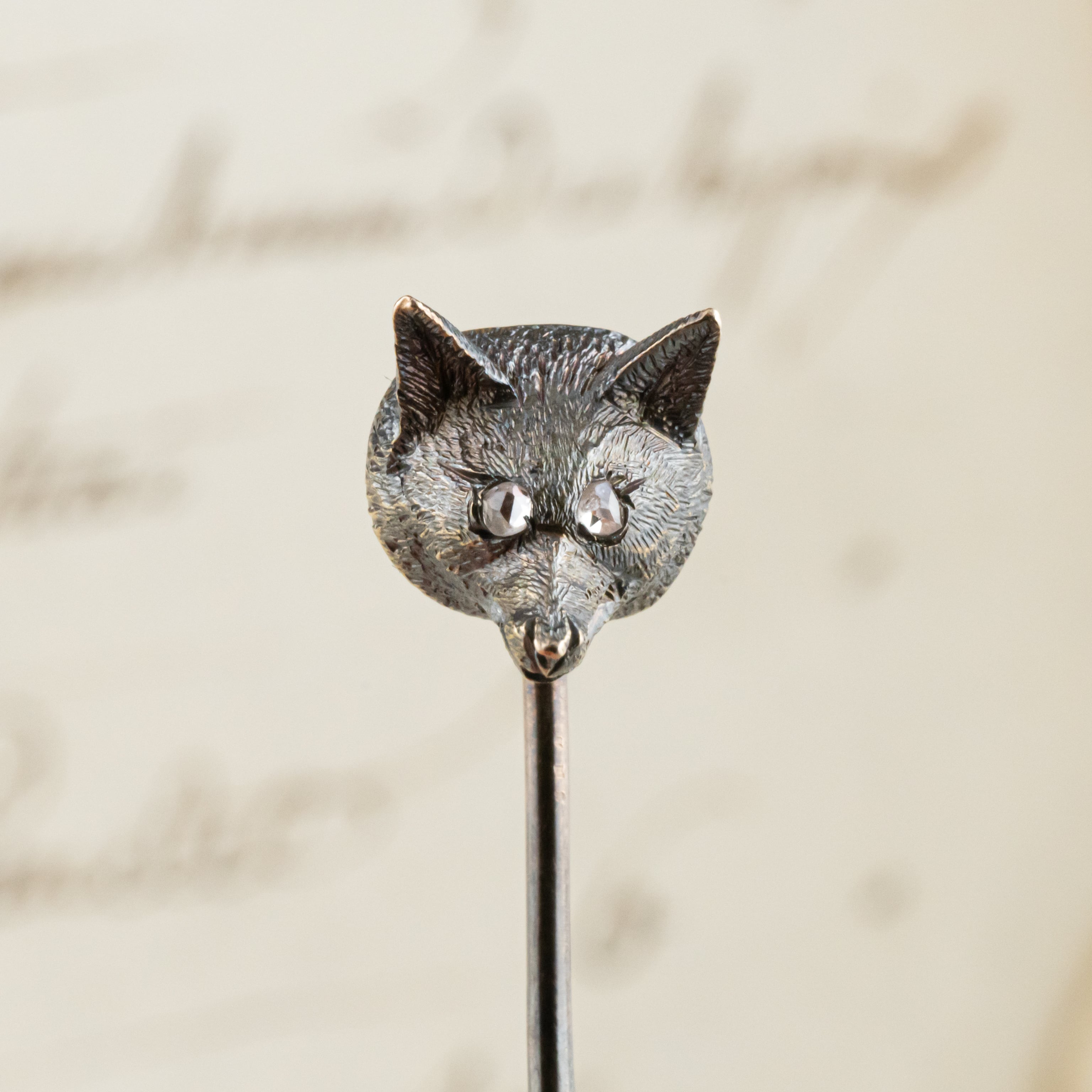 アンティークジュエリー キツネ フォックス スティック ピン ブローチ