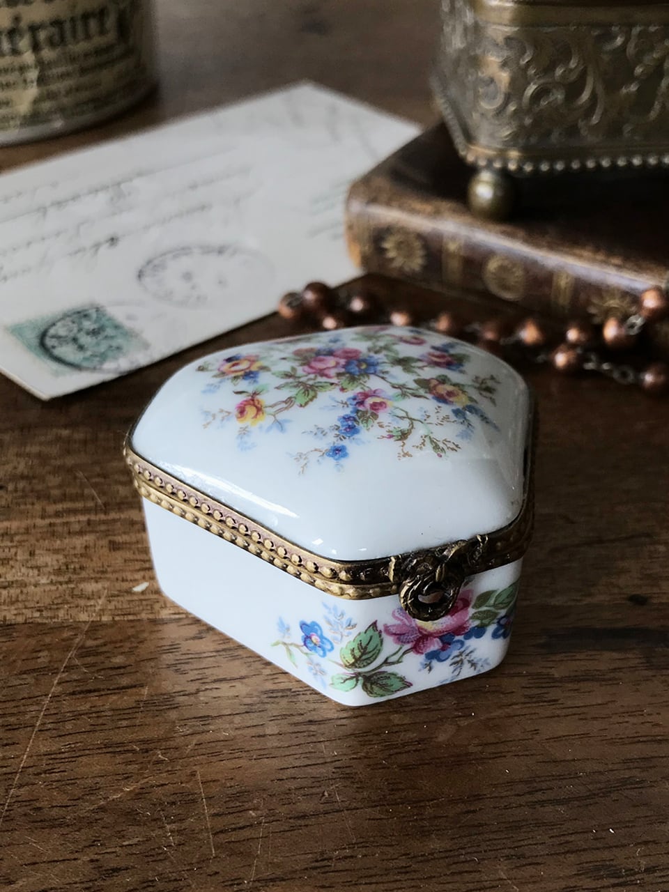 アンティーク リモージュ 小物入れ キャンディBOX PORCELAINE de